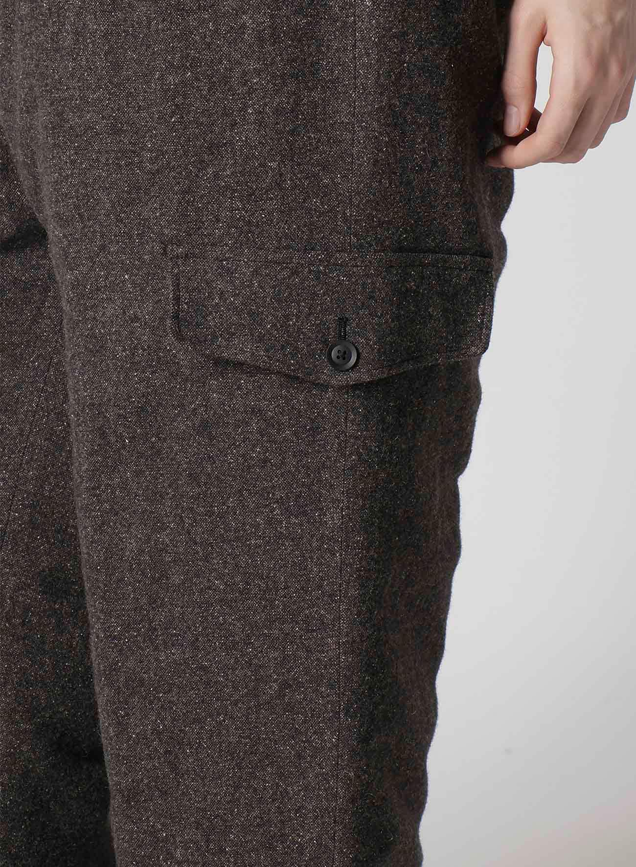 SILK NEP TWEED SIDE POCKET PANTS WITH LINER