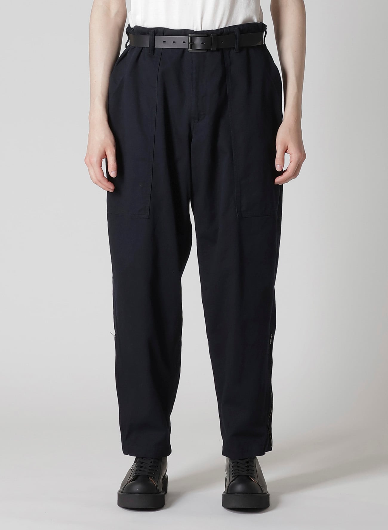 BLACK SCANDAL KATSURAGI HEM ZIP PAINTER PANTS