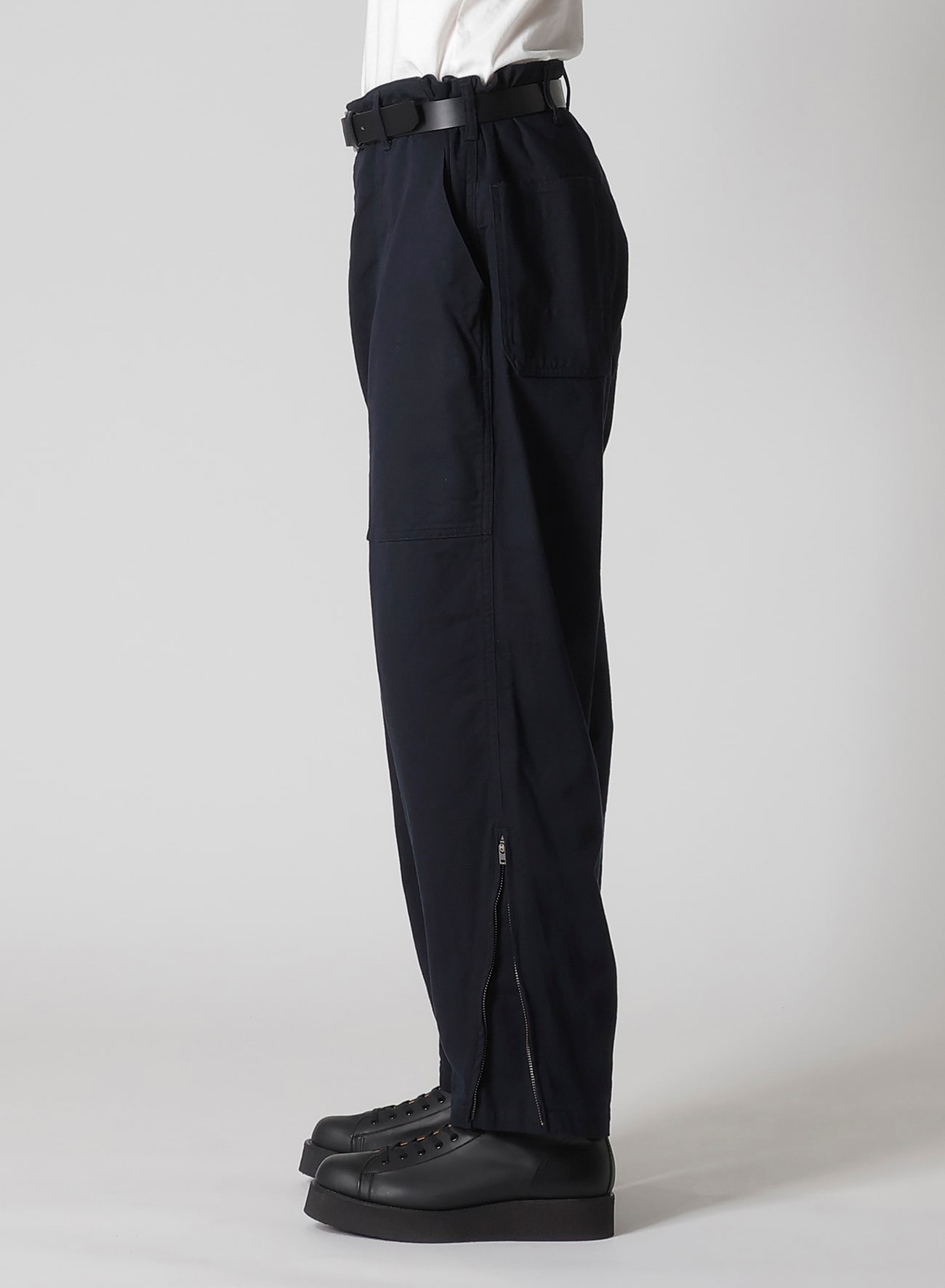 BLACK SCANDAL KATSURAGI HEM ZIP PAINTER PANTS