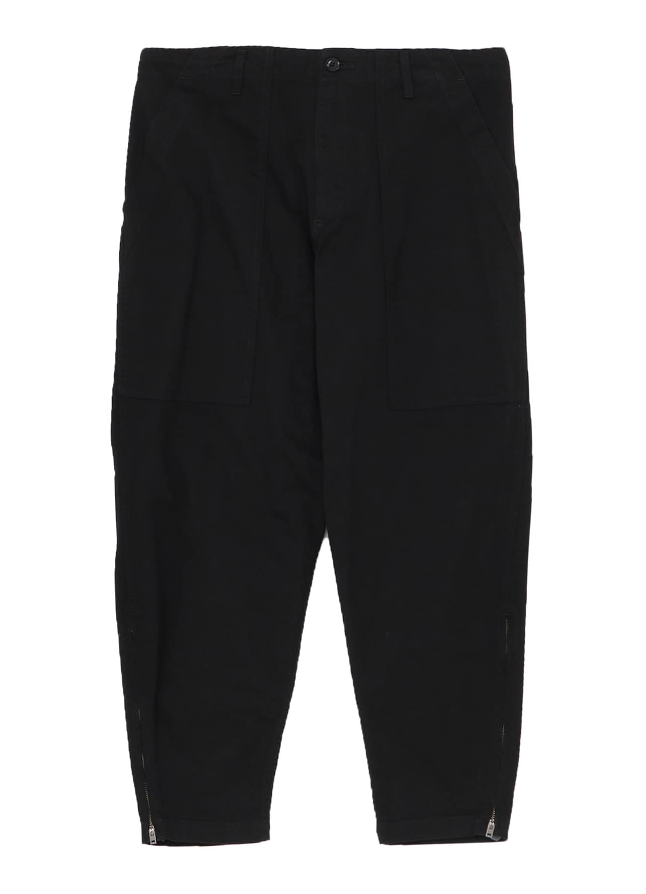 BS KATSURAGI HEM ZIP PAINTER PANTS(S Black): Yohji Yamamoto