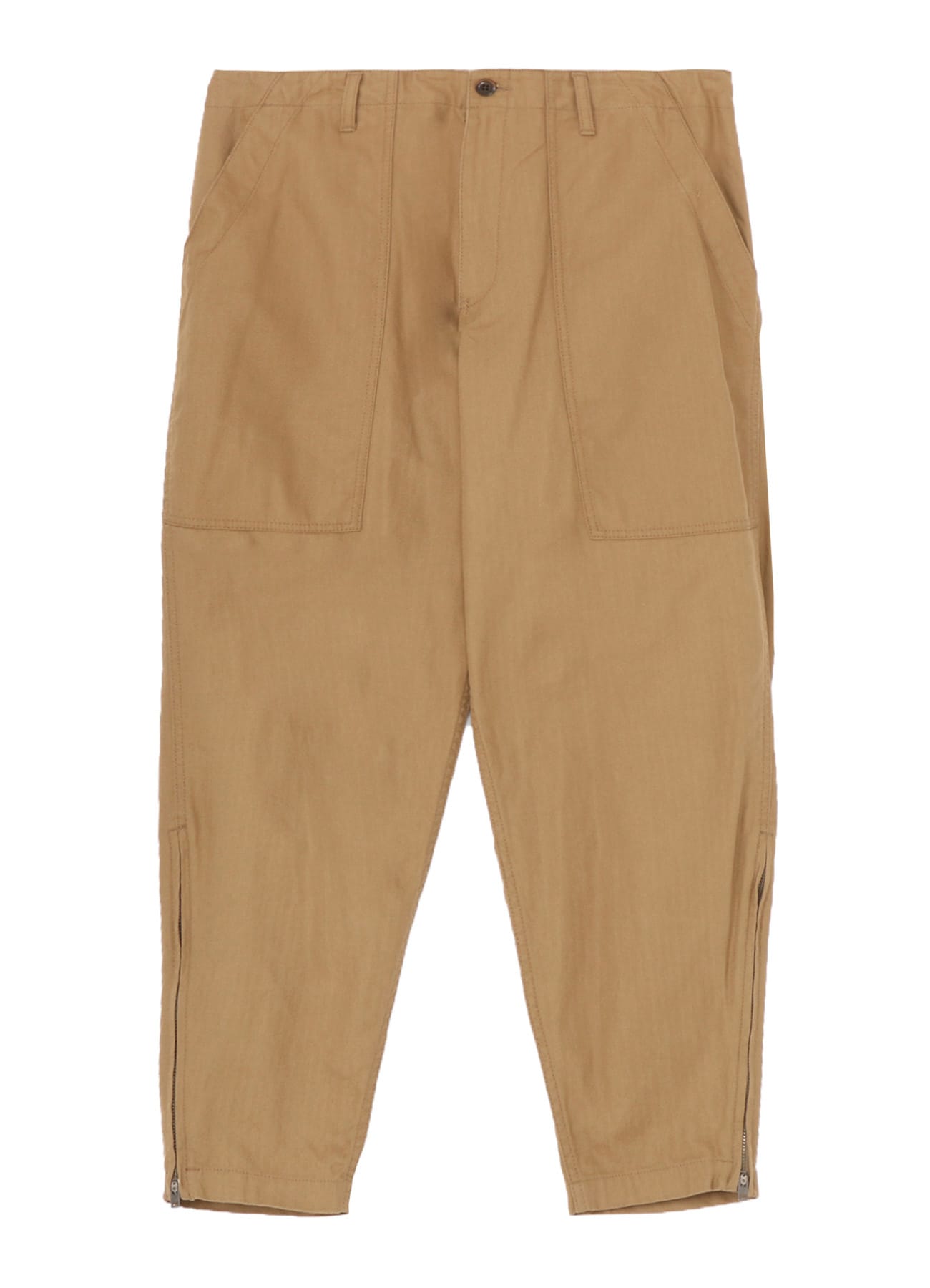 BLACK SCANDAL HERRINGBONE HEM ZIP PAINTER PANTS