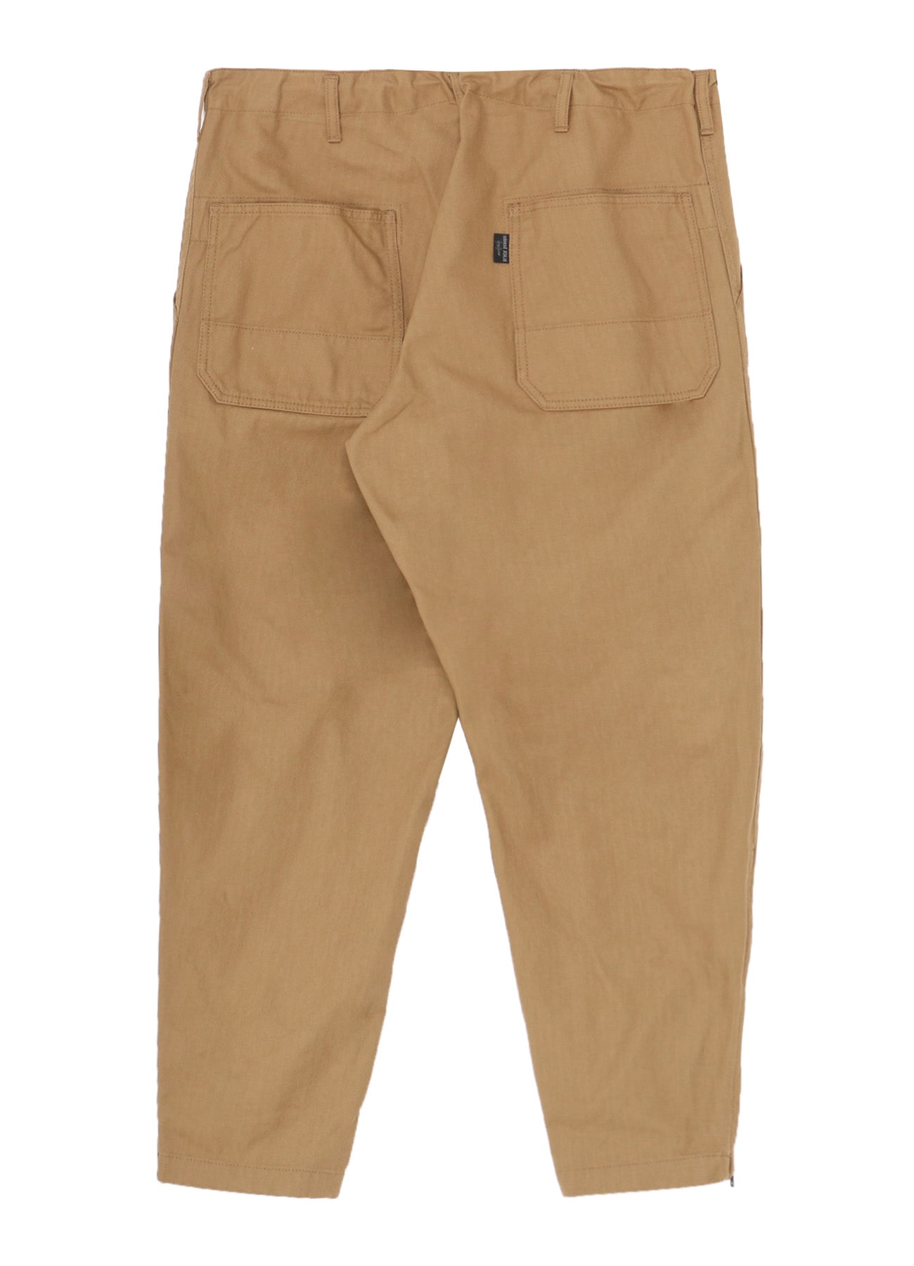 BLACK SCANDAL HERRINGBONE HEM ZIP PAINTER PANTS