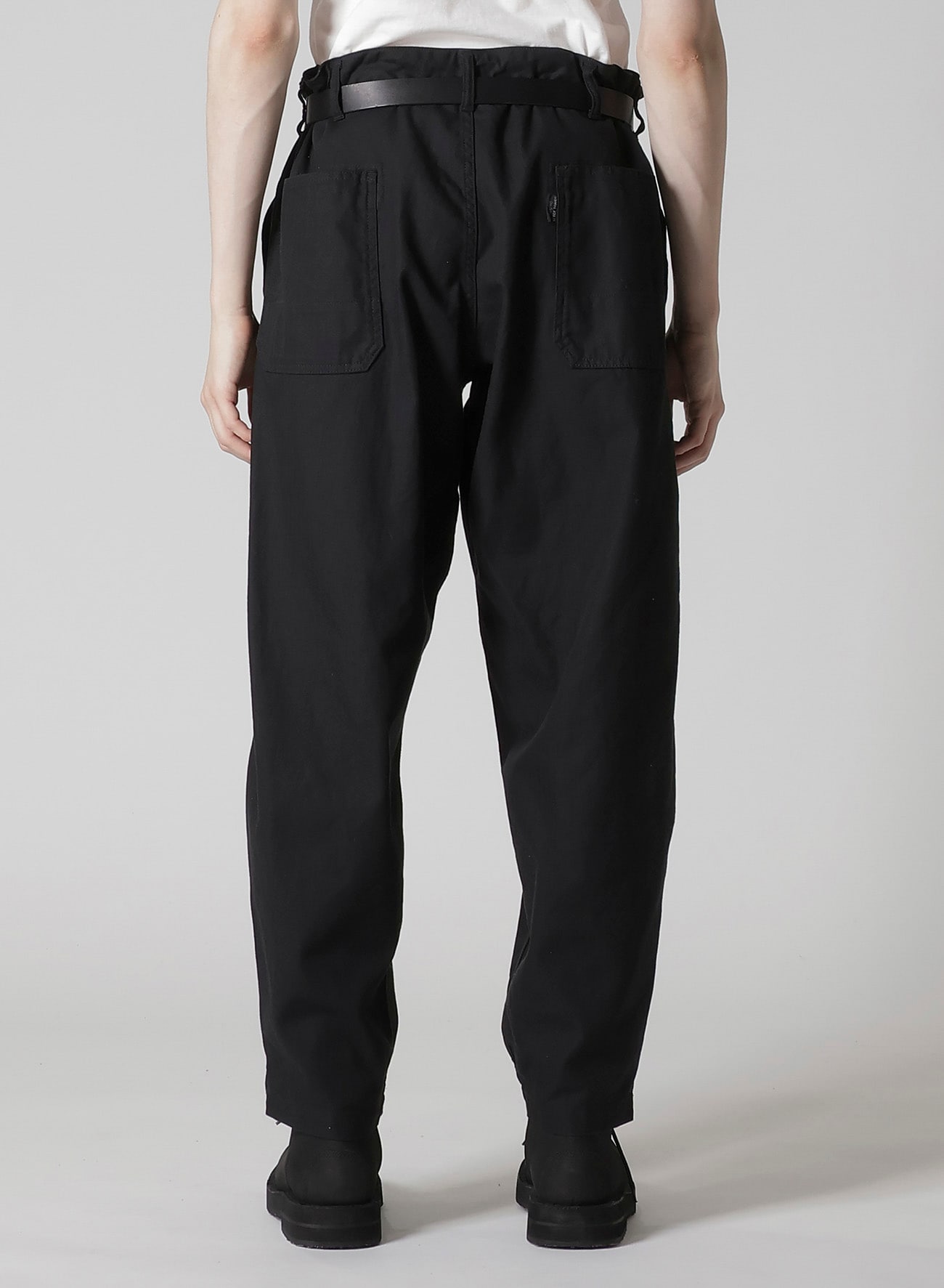 BLACK SCANDAL HERRINGBONE HEM ZIP PAINTER PANTS