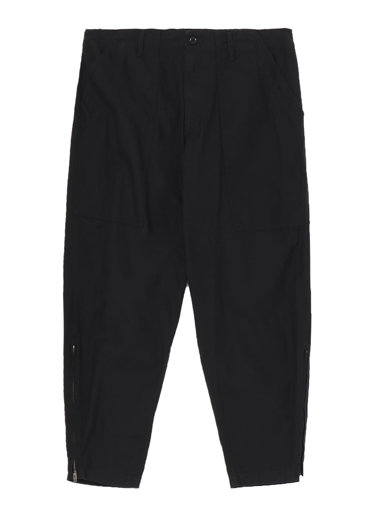 BLACK SCANDAL HERRINGBONE HEM ZIP PAINTER PANTS