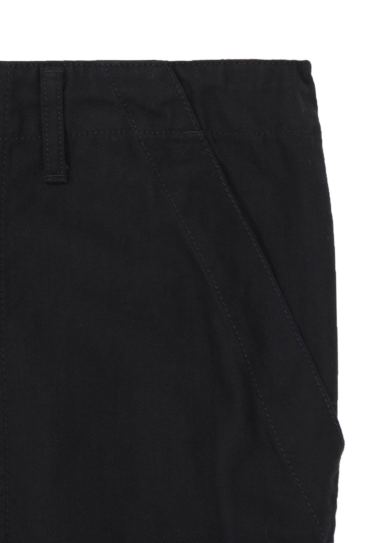 BLACK SCANDAL HERRINGBONE HEM ZIP PAINTER PANTS