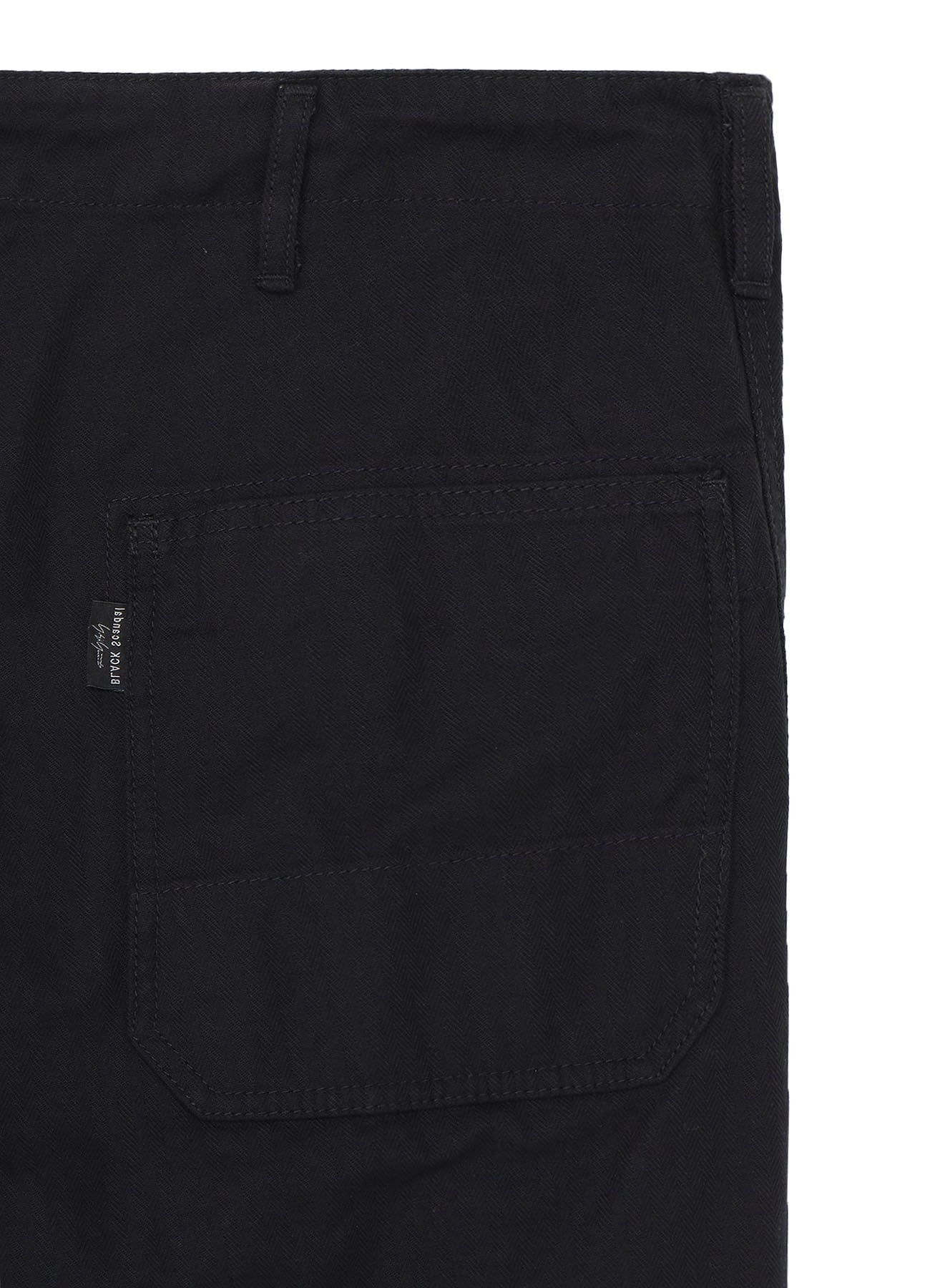 BLACK SCANDAL HERRINGBONE HEM ZIP PAINTER PANTS