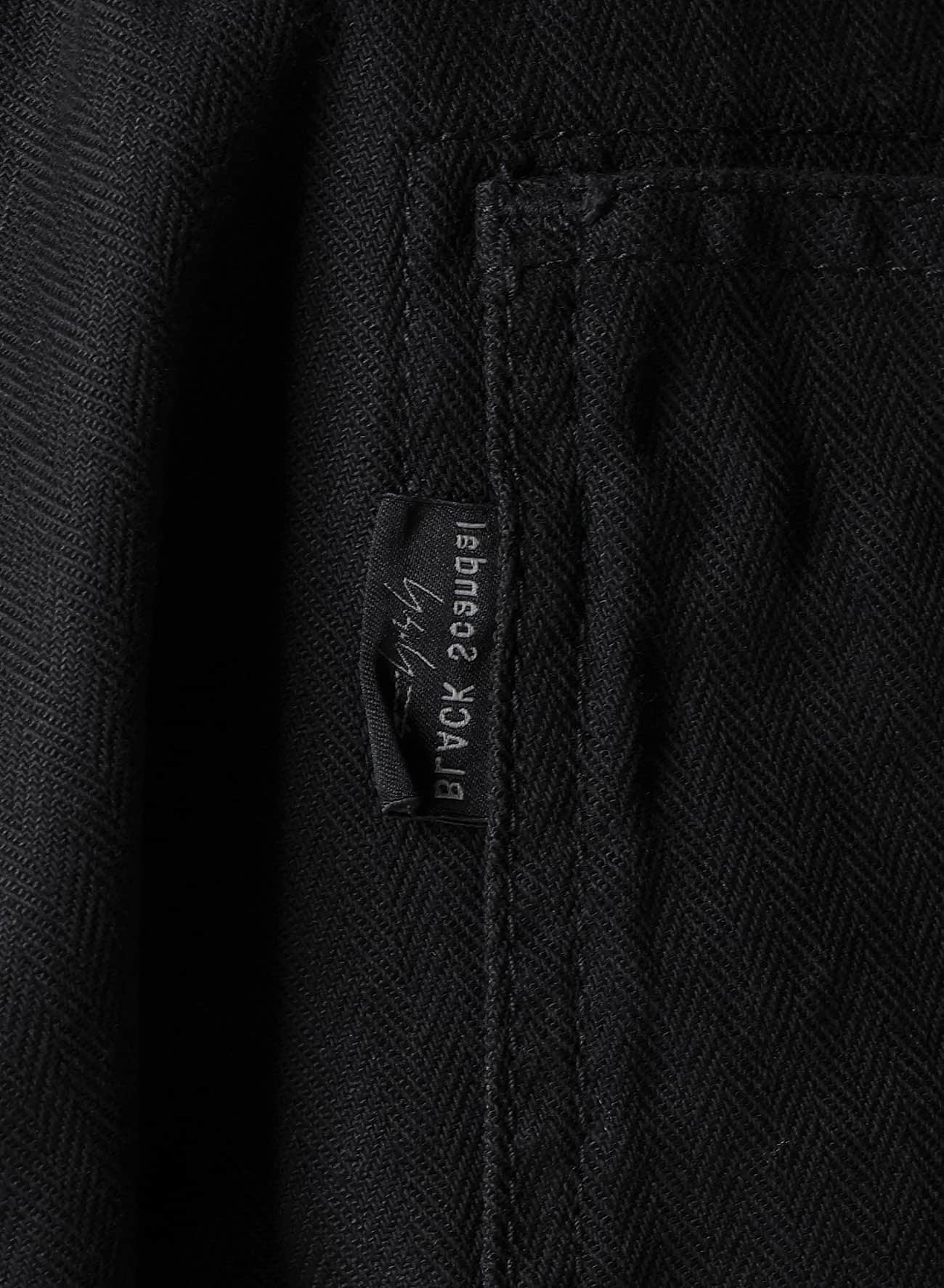 BLACK SCANDAL HERRINGBONE HEM ZIP PAINTER PANTS