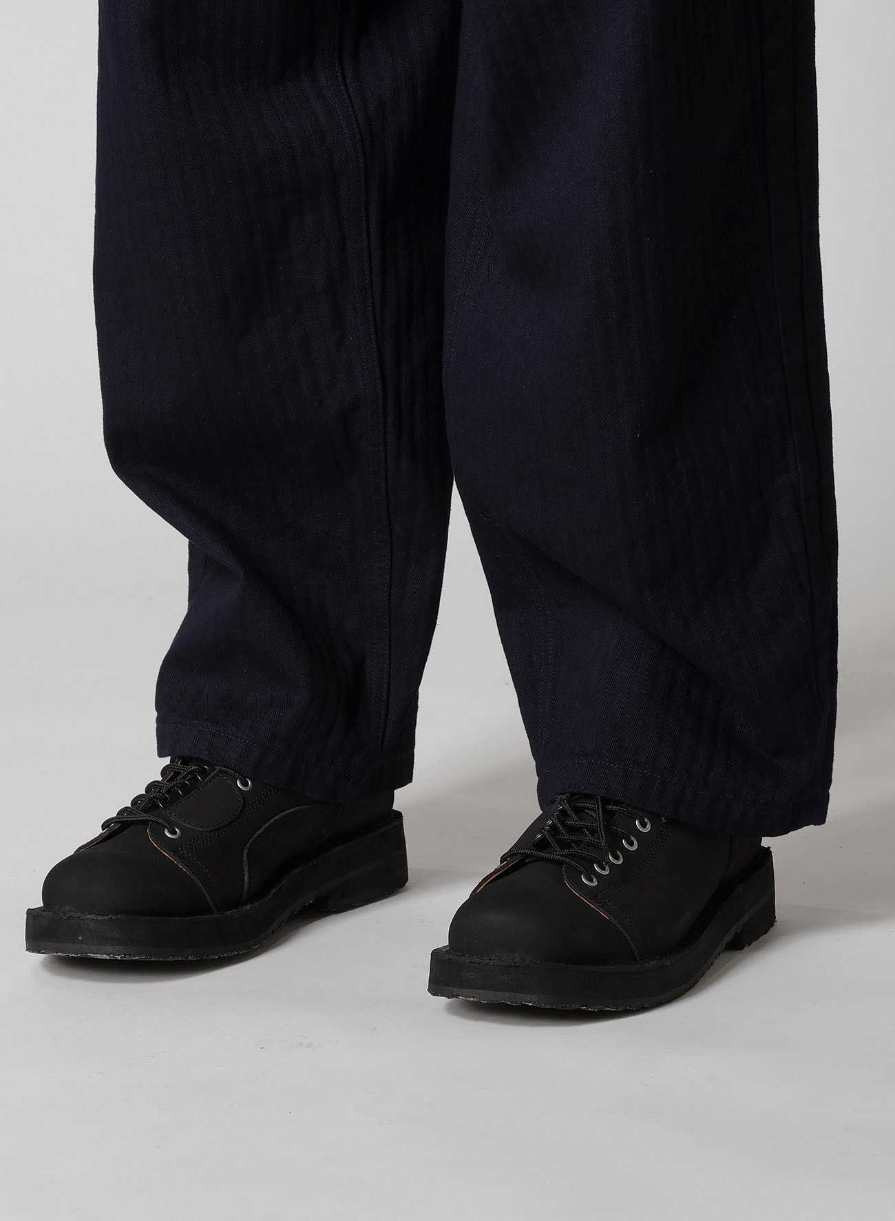 BLACK SCANDAL HERRINGBONE DENIM SIDE TAPE DETAIL PANTS