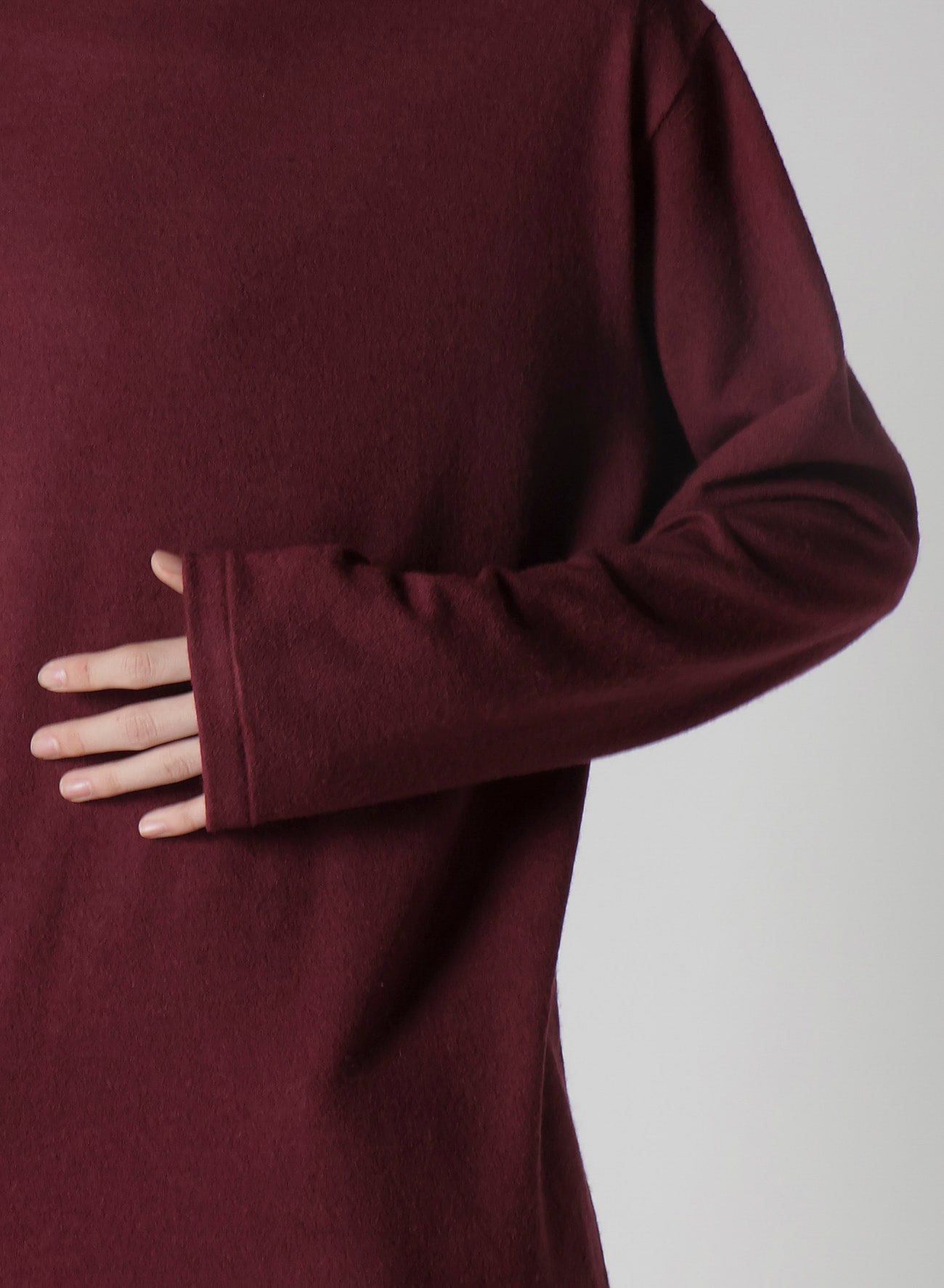 SUPER 120 WOOL SINGLE JERSEY ROUND NECK LS TEE