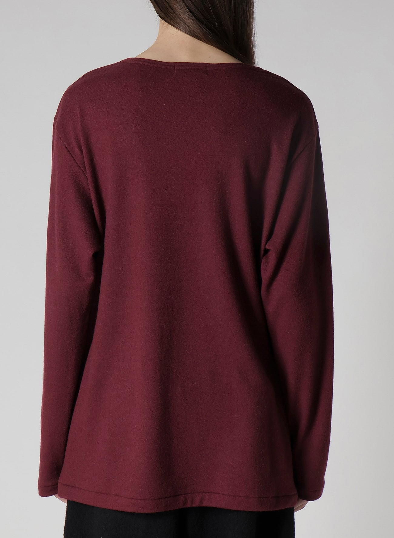 SUPER 120 WOOL SINGLE JERSEY ROUND NECK LS TEE