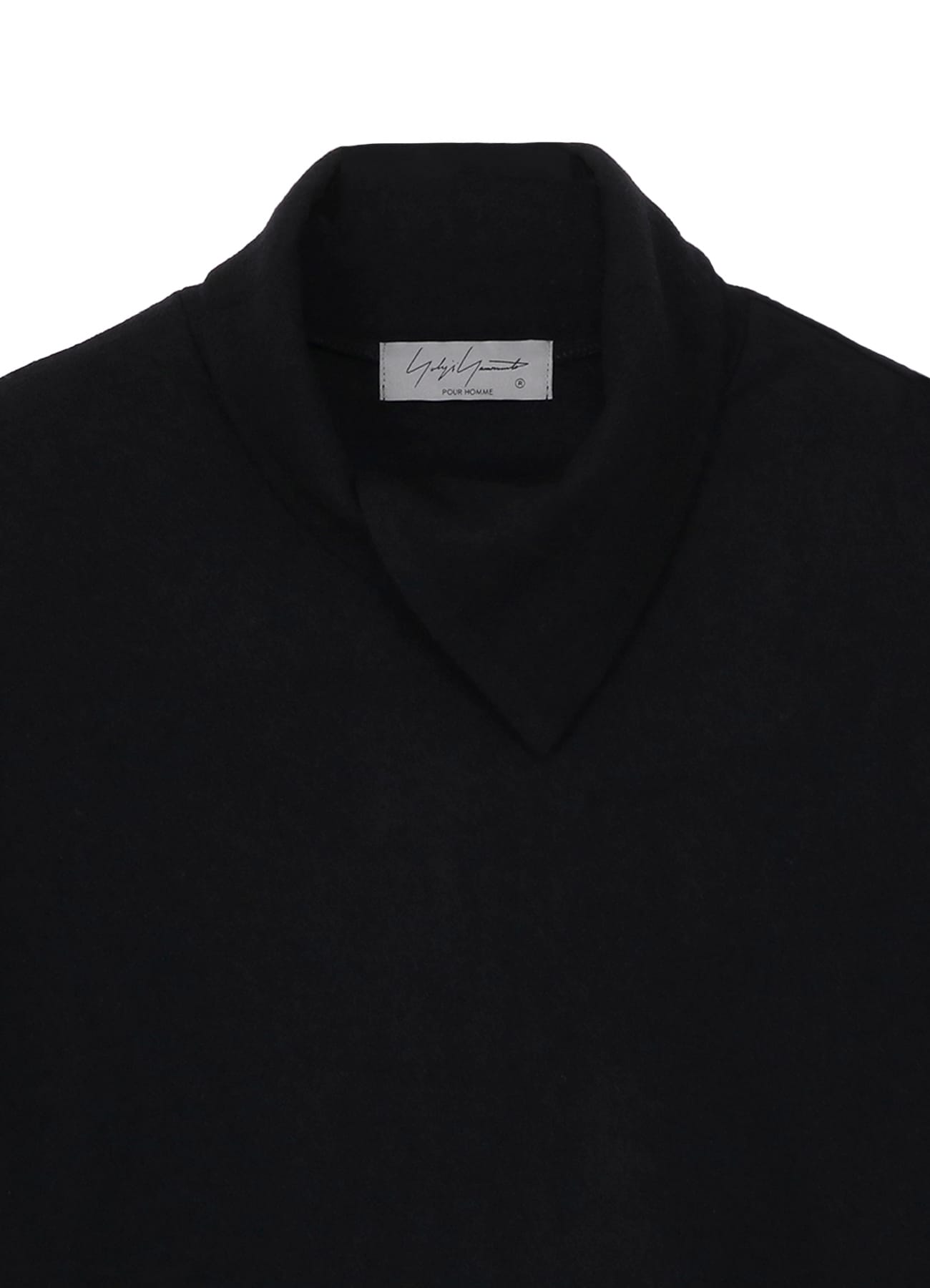 SUPER 120 WOOL SINGLE JERSEY LAYERED HIGK NECK TEE