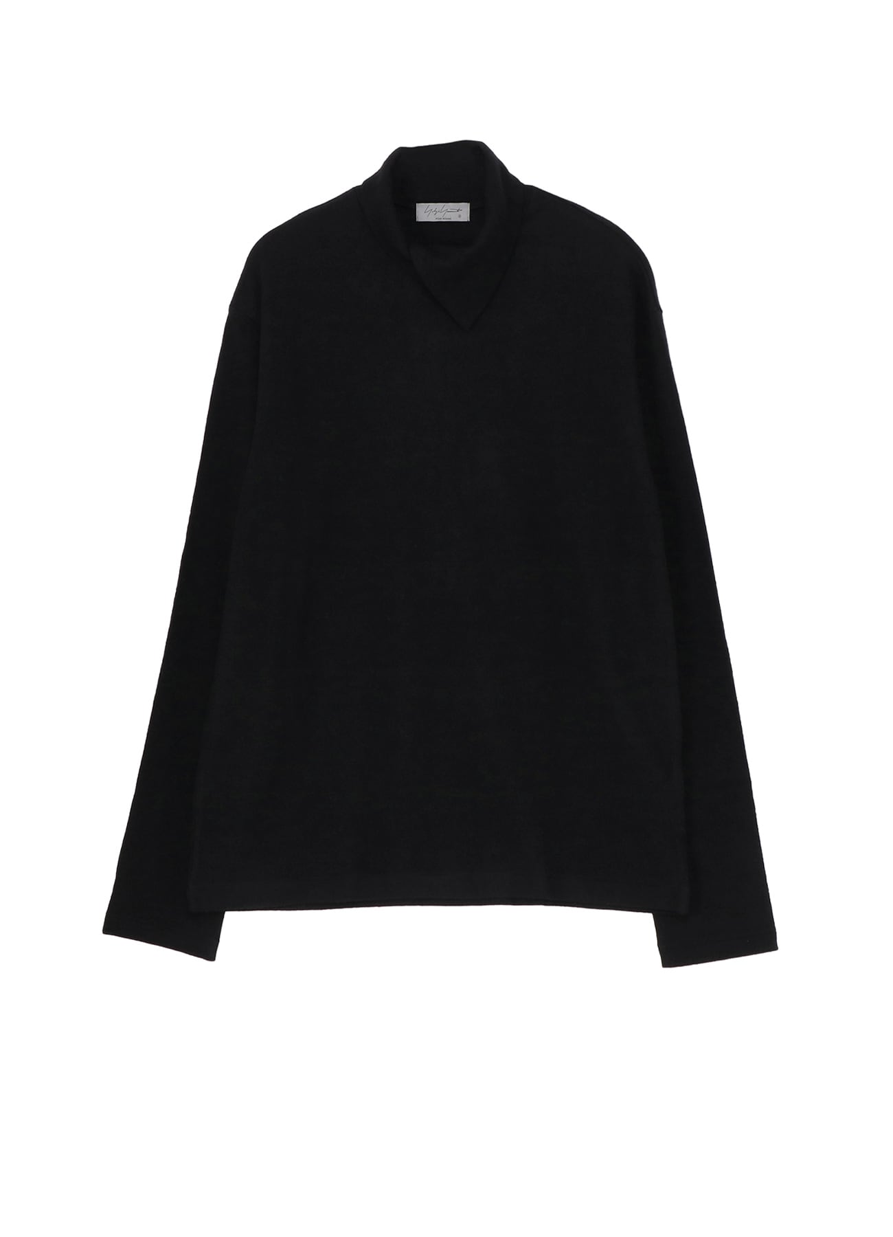 SUPER 120 WOOL SINGLE JERSEY LAYERED HIGK NECK TEE