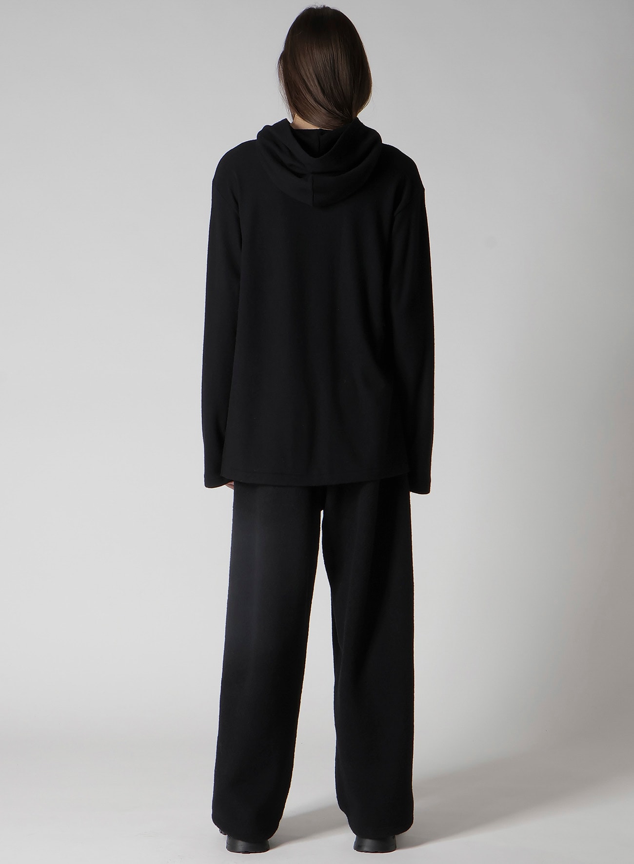 SUPER 120 WOOL SINGLE JERSEY HOODED LS TEE