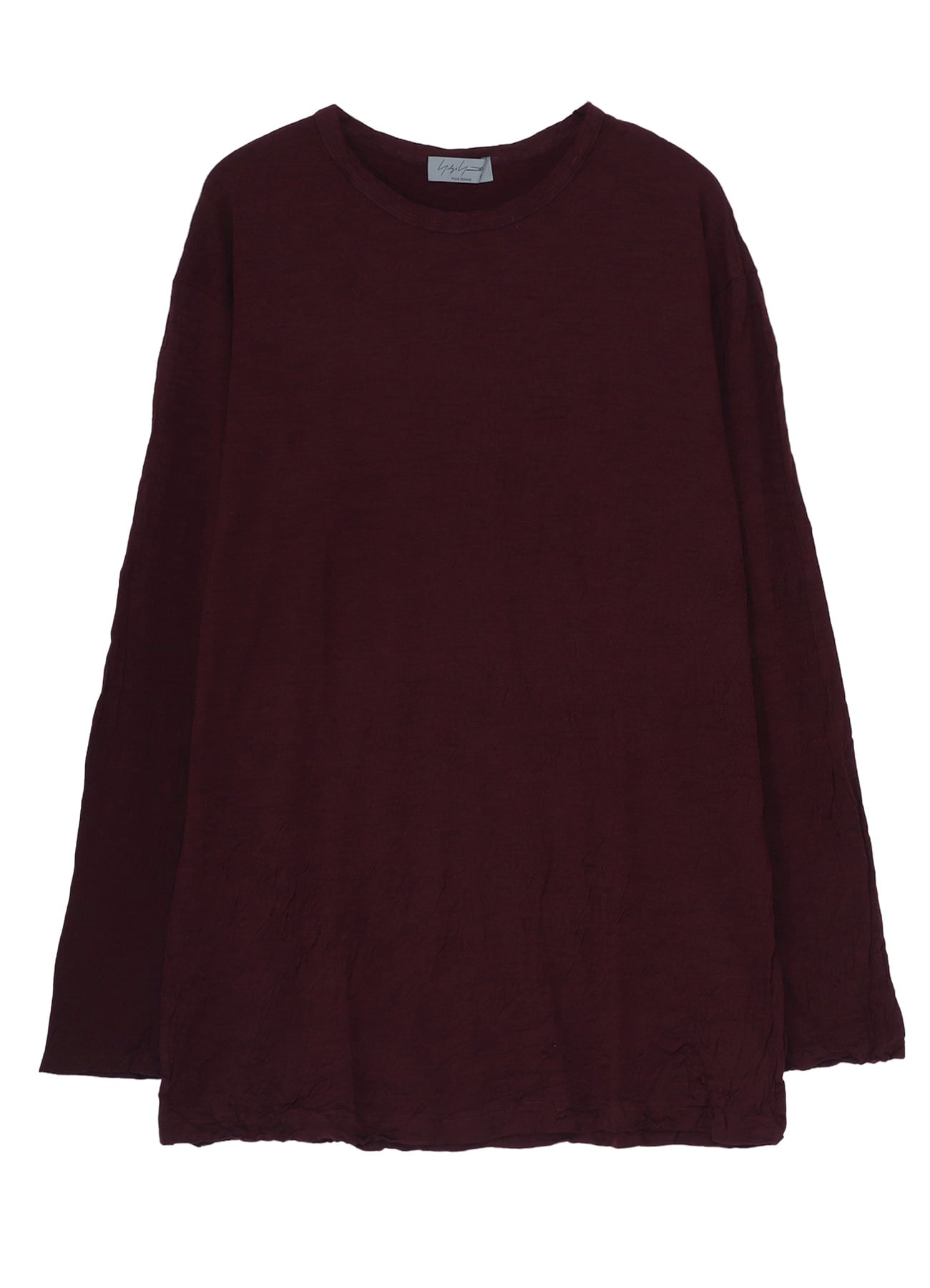 WASHABLE WOOL JERSEY ROUND NECK LONG SLV T