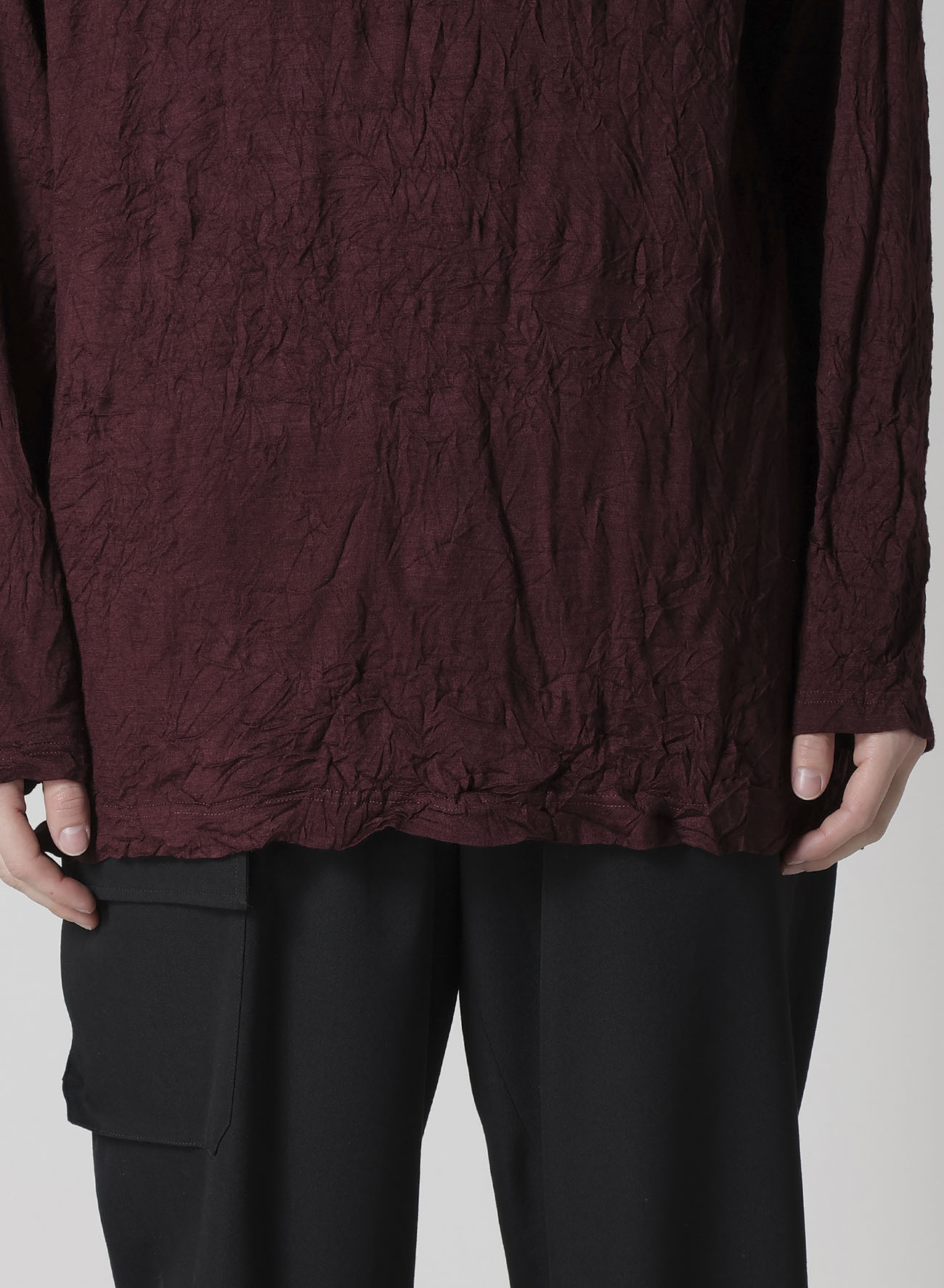 WASHABLE WOOL JERSEY TURTLE NECK LONG SLV T
