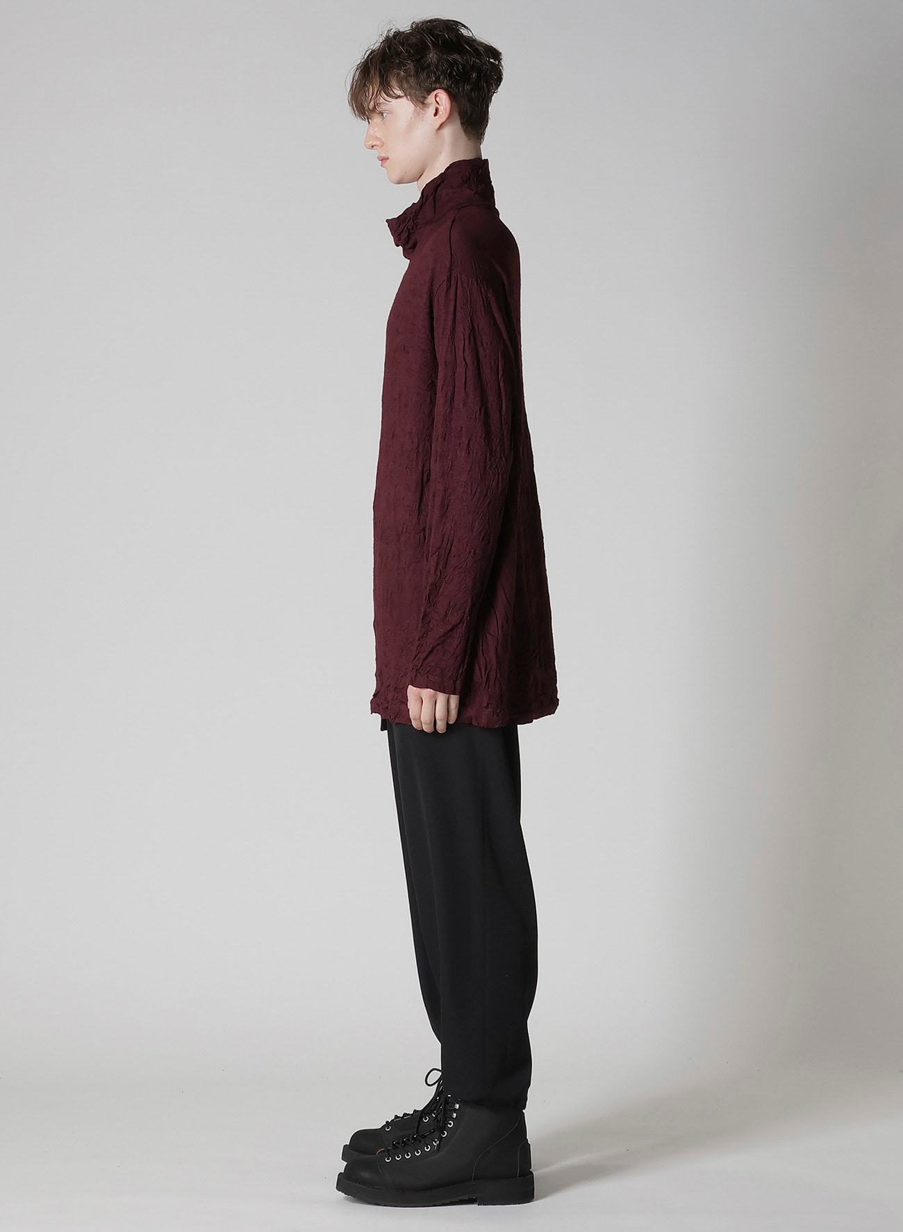 WASHABLE WOOL JERSEY TURTLE NECK LONG SLV T