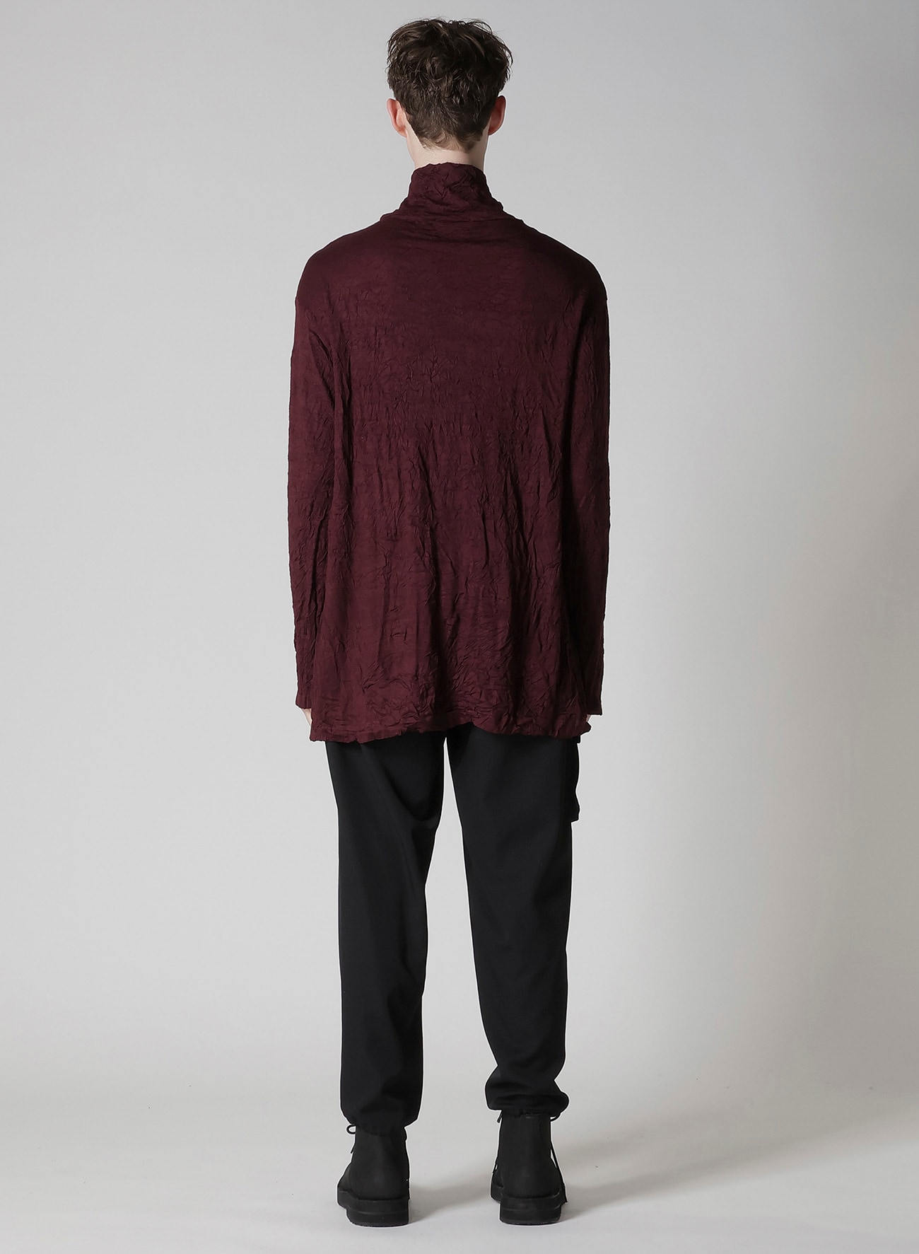 WASHABLE WOOL JERSEY TURTLE NECK LONG SLV T
