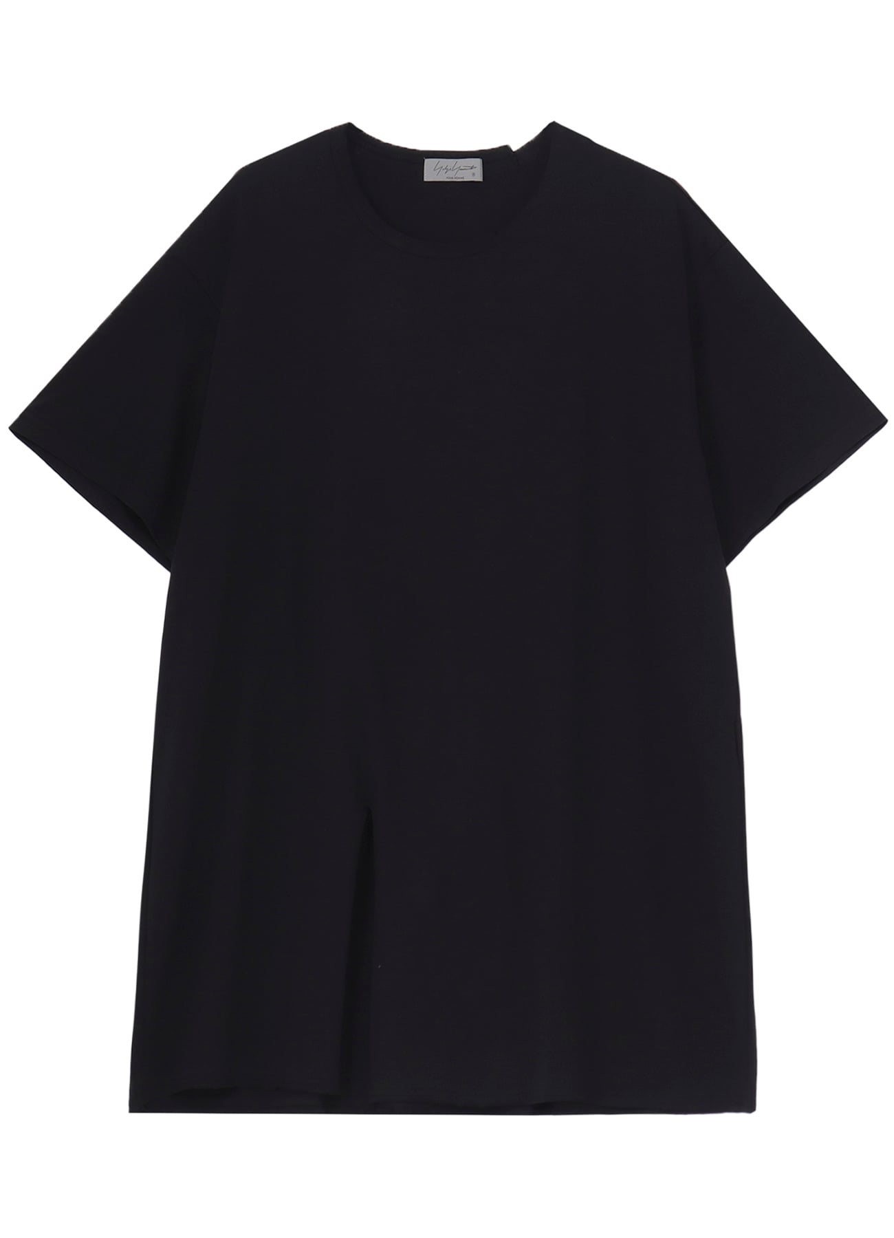 WOOL MIX SINGLE JERSEY SLIT ROUND NECK T