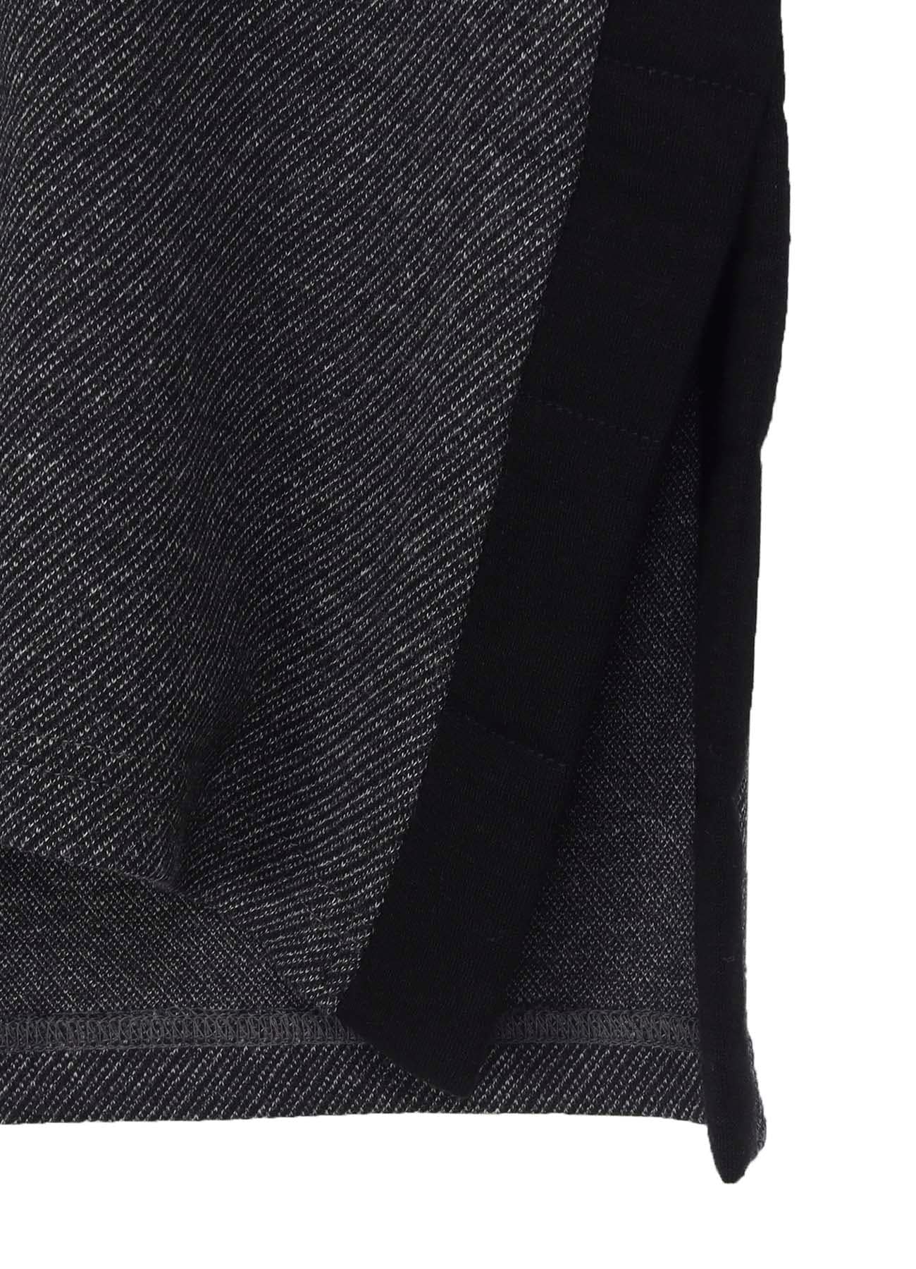 COTTON WOOL TWILL JERSEY SIDE SLIT PADDED HIGH NECK PO