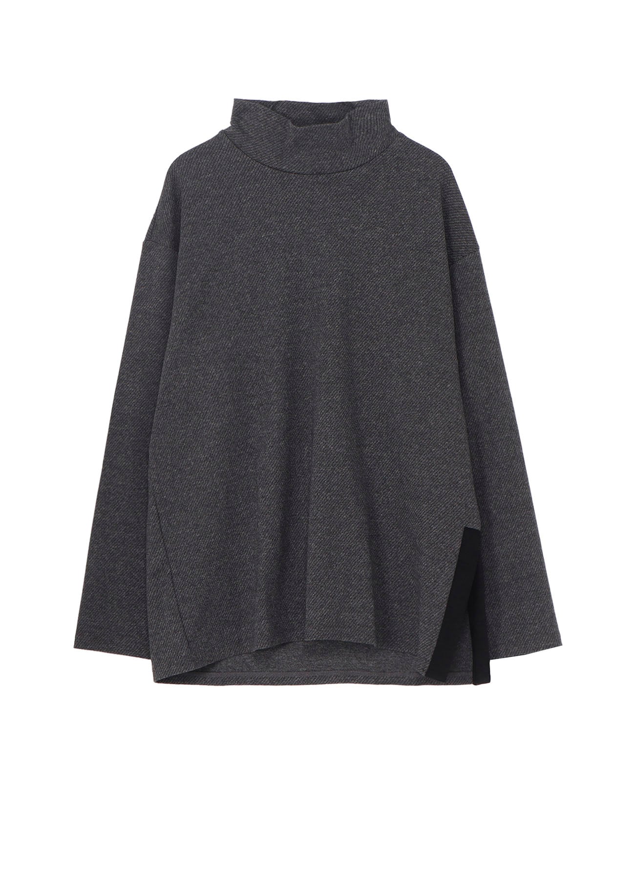 COTTON WOOL TWILL JERSEY SIDE SLIT PADDED HIGH NECK PO