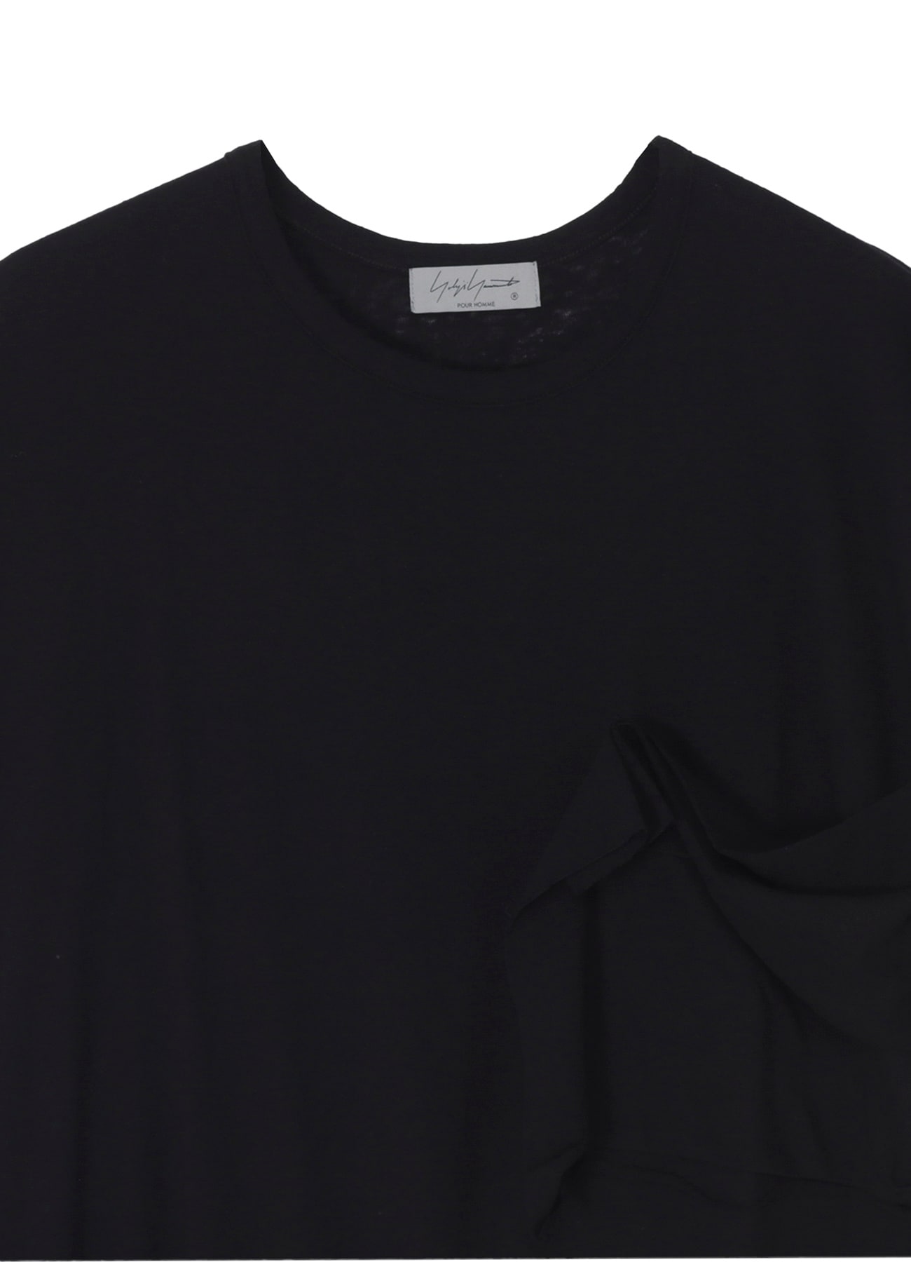 COTTON SILK NOIR GAUZE JERSEY POCKET DETAIL SHORT SLV T