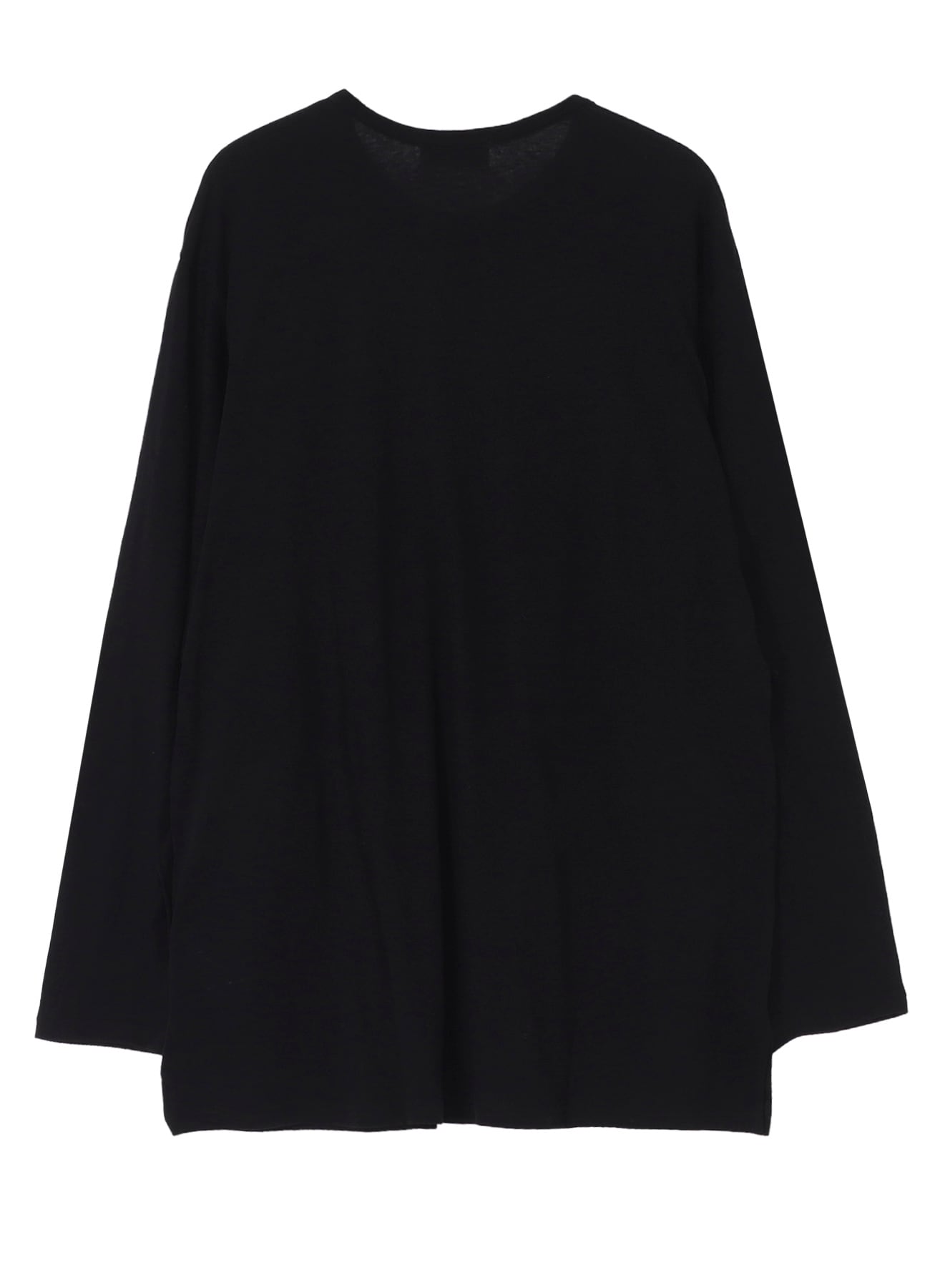 COTTON SILK NOIR GAUZE JERSEY POCKET DETAIL LONG SLV T