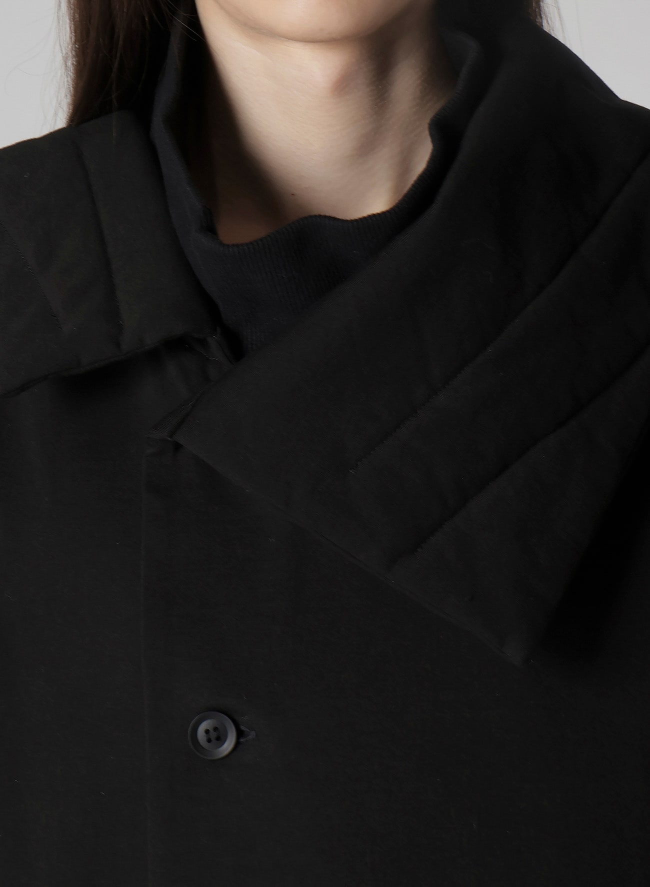 30/-HIGH D COTTON JERSEY DESIGNED COLLAR PADDED COAT