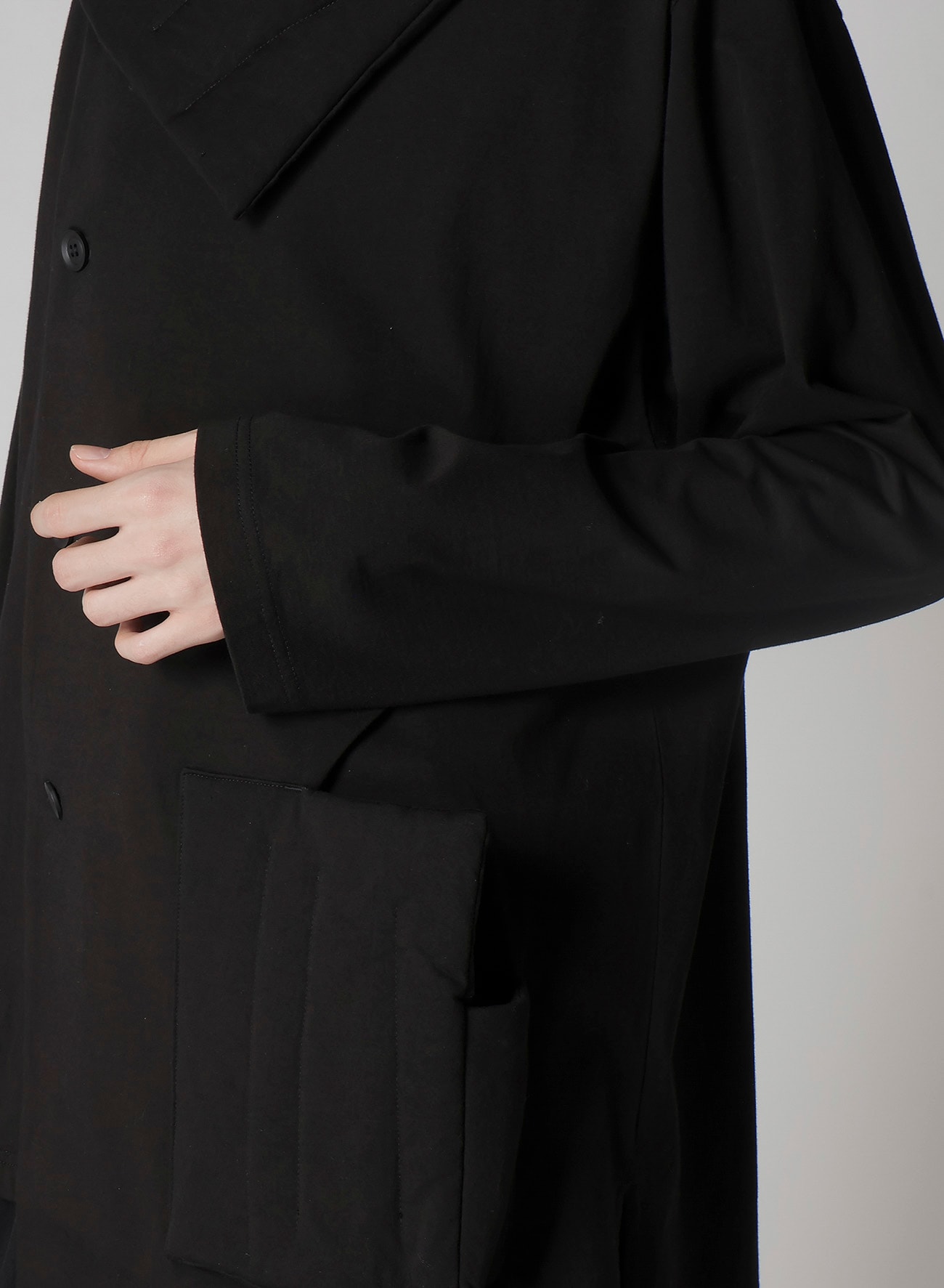 30/-HIGH D COTTON JERSEY DESIGNED COLLAR PADDED COAT