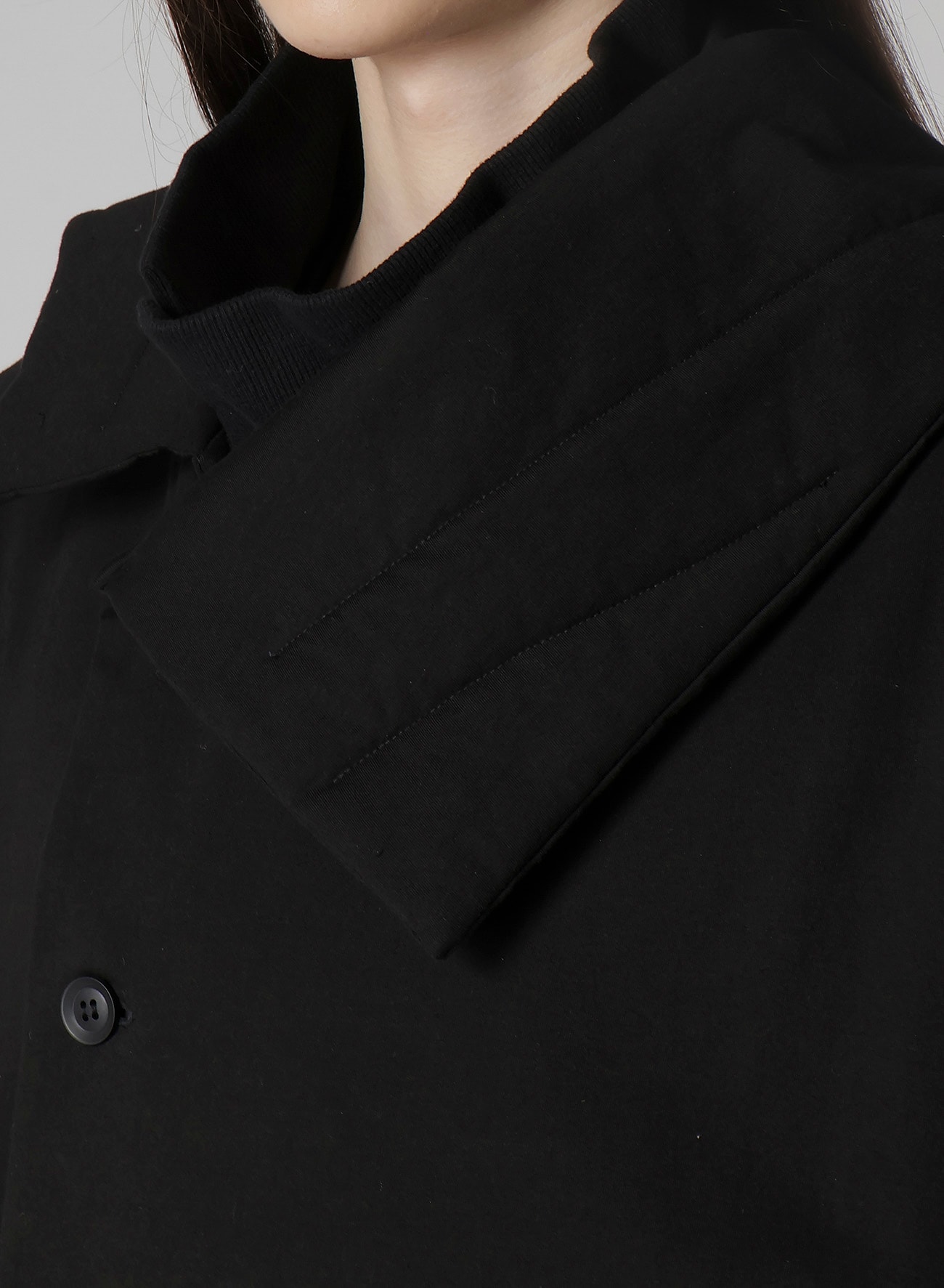 30/-HIGH D COTTON JERSEY DESIGNED COLLAR PADDED COAT