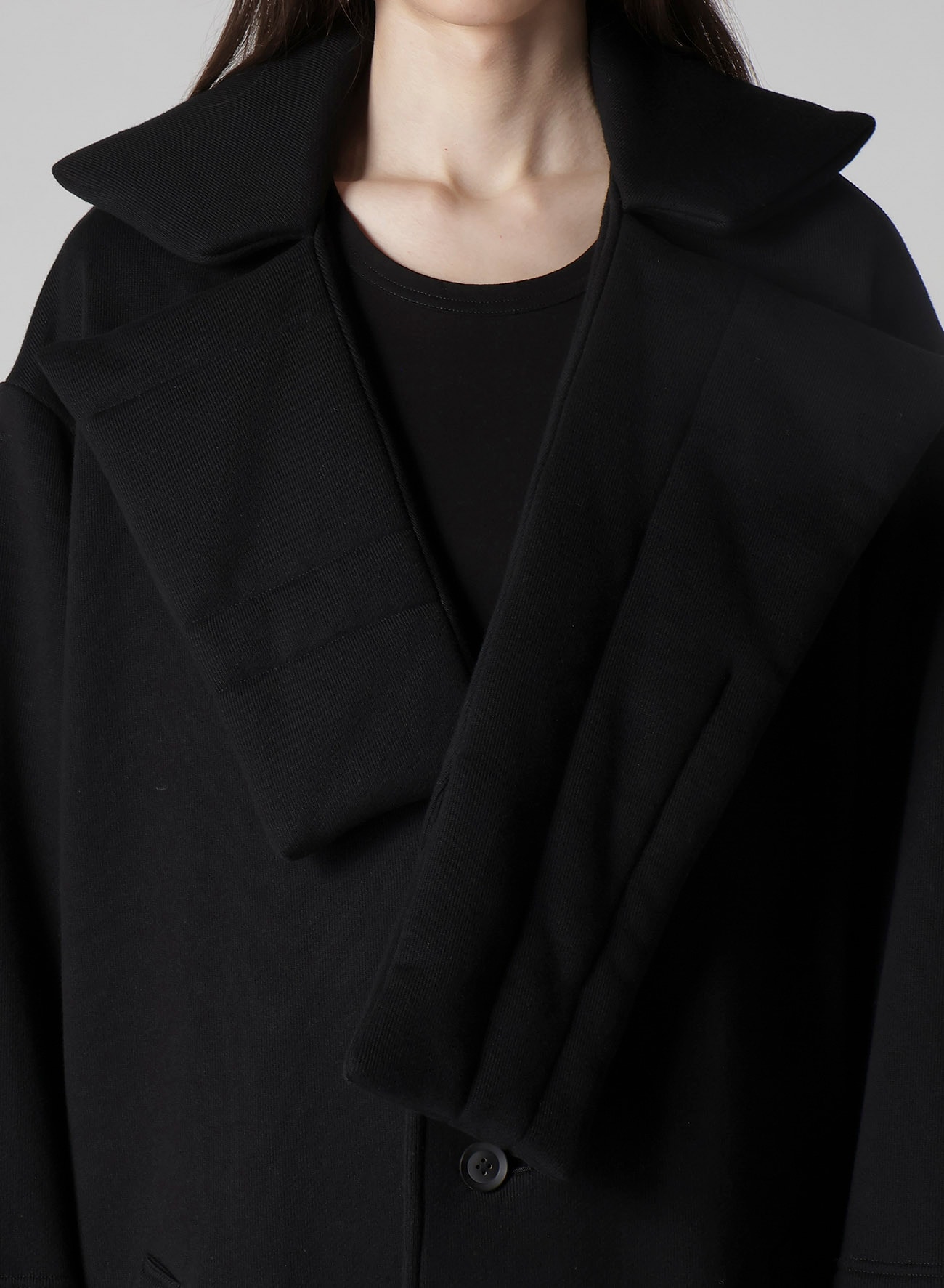 30/2 LOW GAUGE FRENCH TERRY PADDED LONG DESIGNED COLLAR COAT