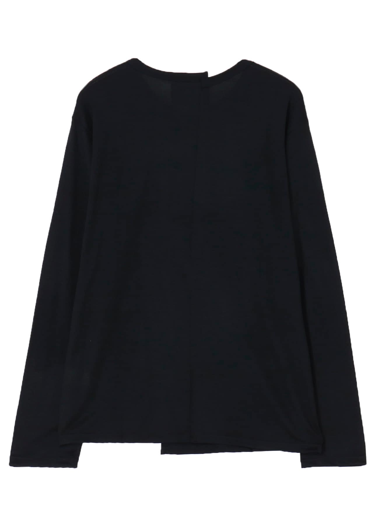 WOOL SINGLE JERSEY PANELED ROUND NECK LONG SLV T