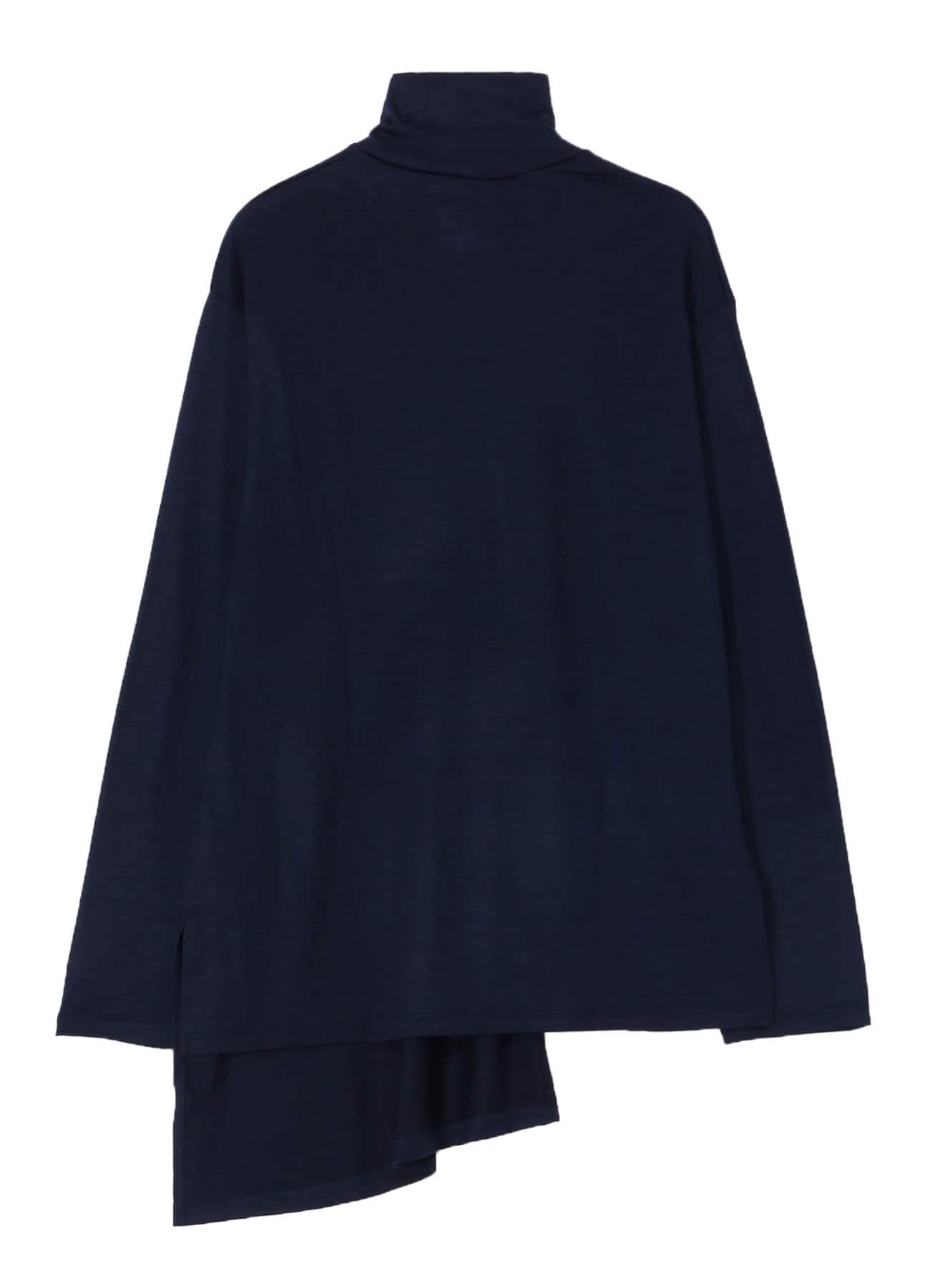 WOOL SINGLE JERSEY PANELED TURTLE NECK PO