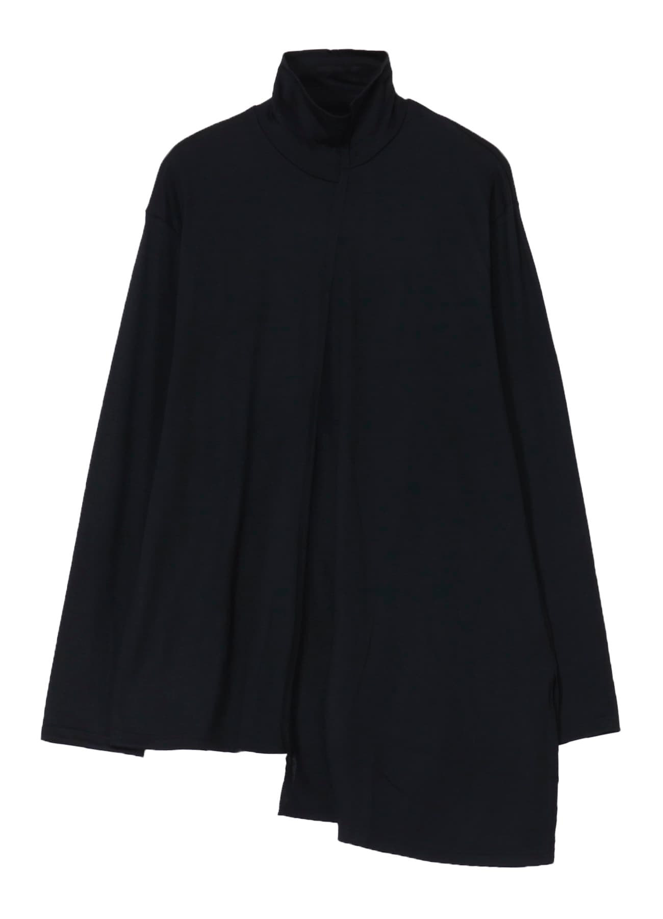 WOOL SINGLE JERSEY PANELED TURTLE NECK PO