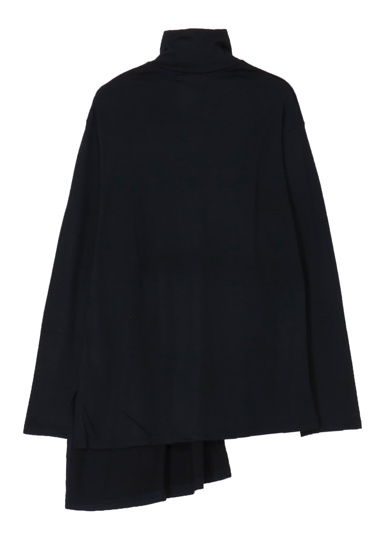 WOOL SINGLE JERSEY PANELED TURTLE NECK PO