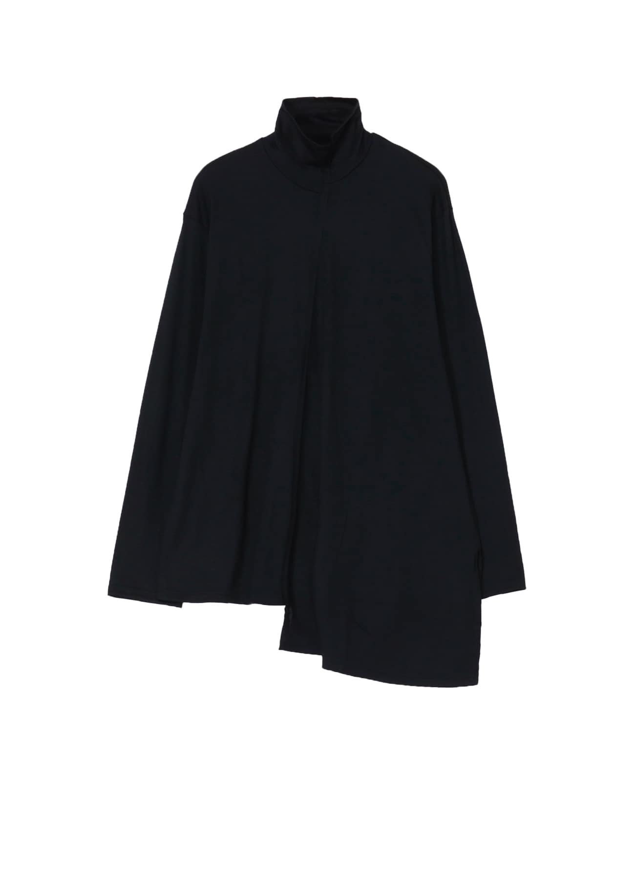 WOOL SINGLE JERSEY PANELED TURTLE NECK PO