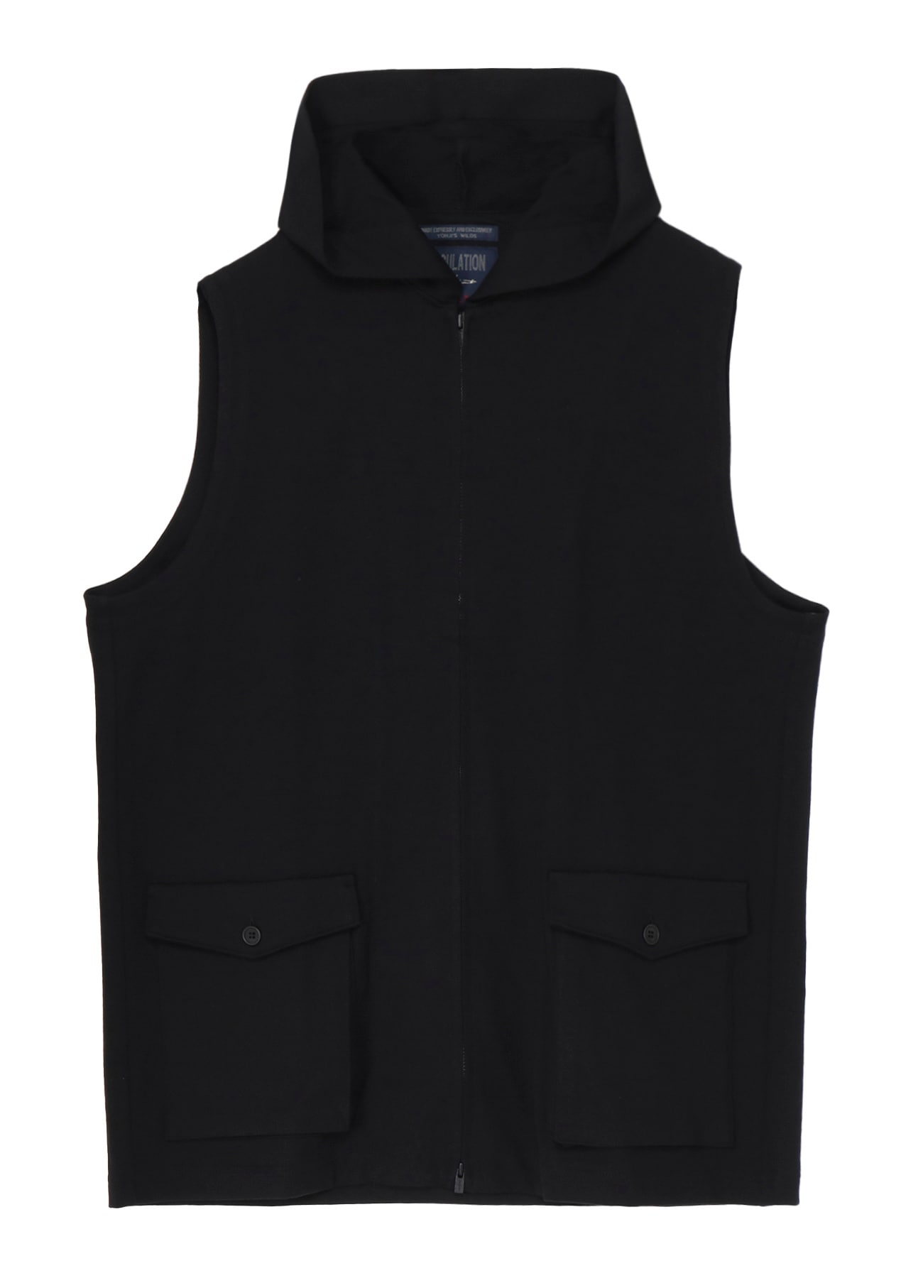 HIGH DENSITY JERSEY HOODED ZIP VEST
