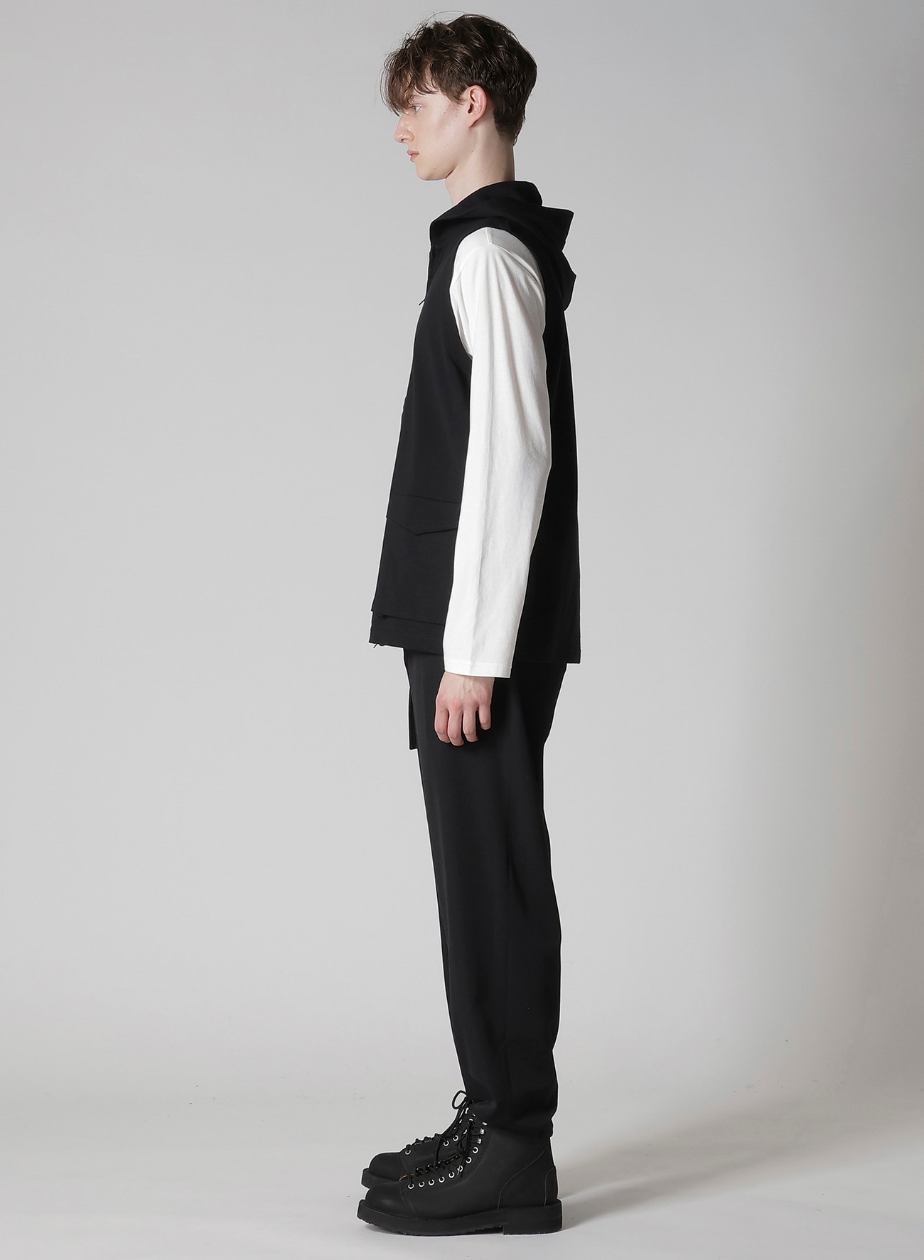 HIGH DENSITY JERSEY HOODED ZIP VEST