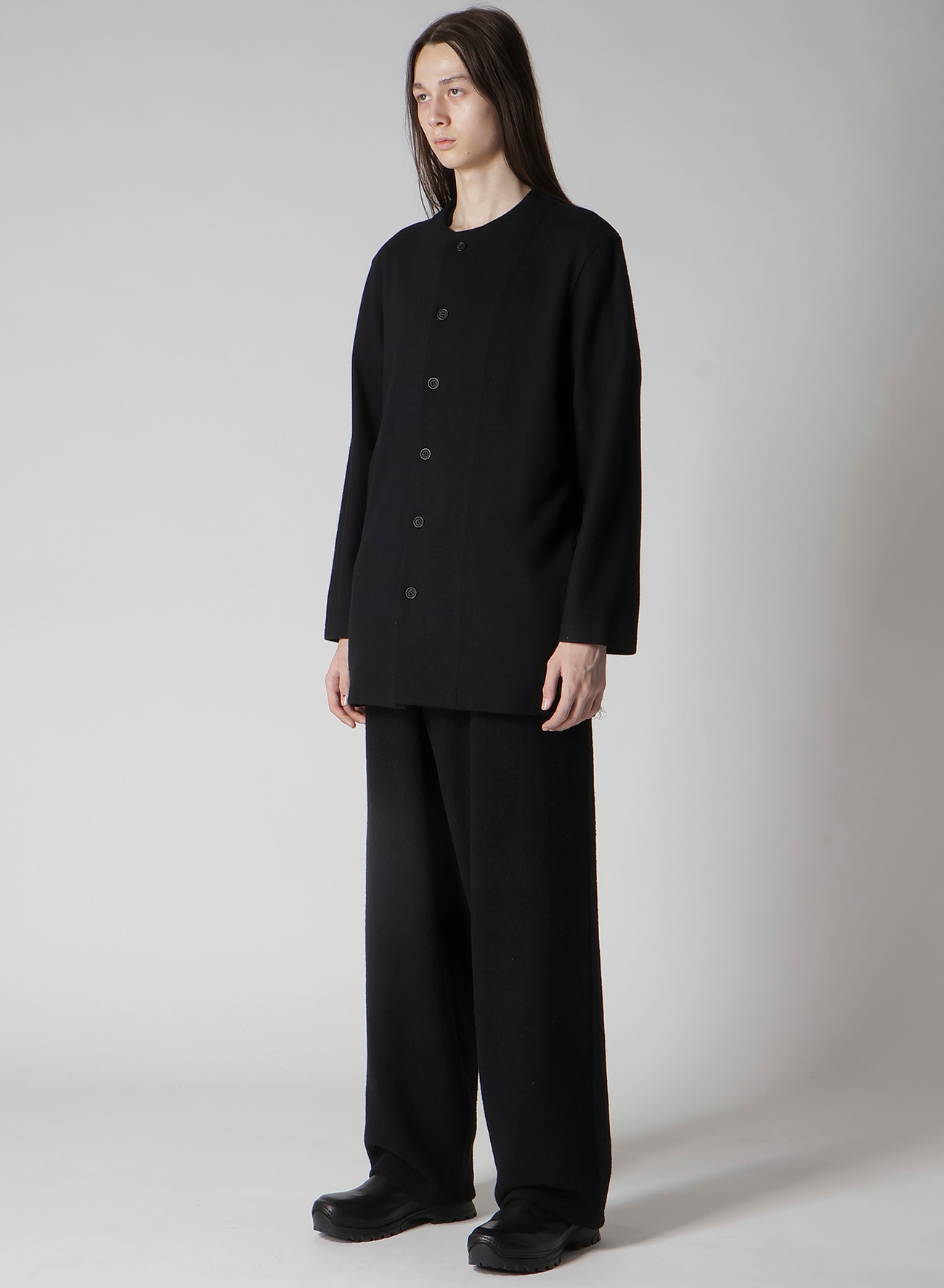 WOOLLEN JERSEY ROUND NECK JACKET