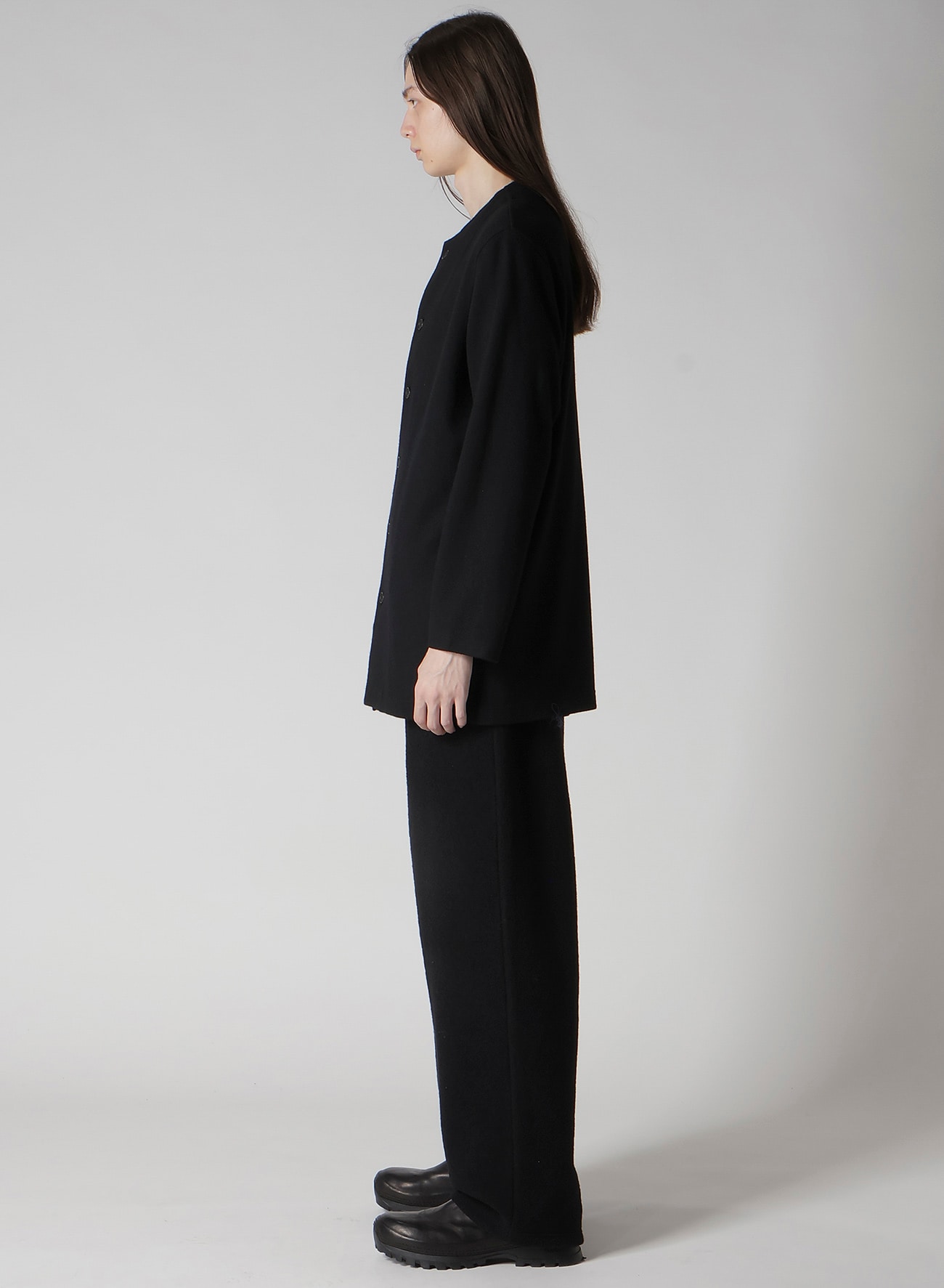WOOLLEN JERSEY ROUND NECK JACKET