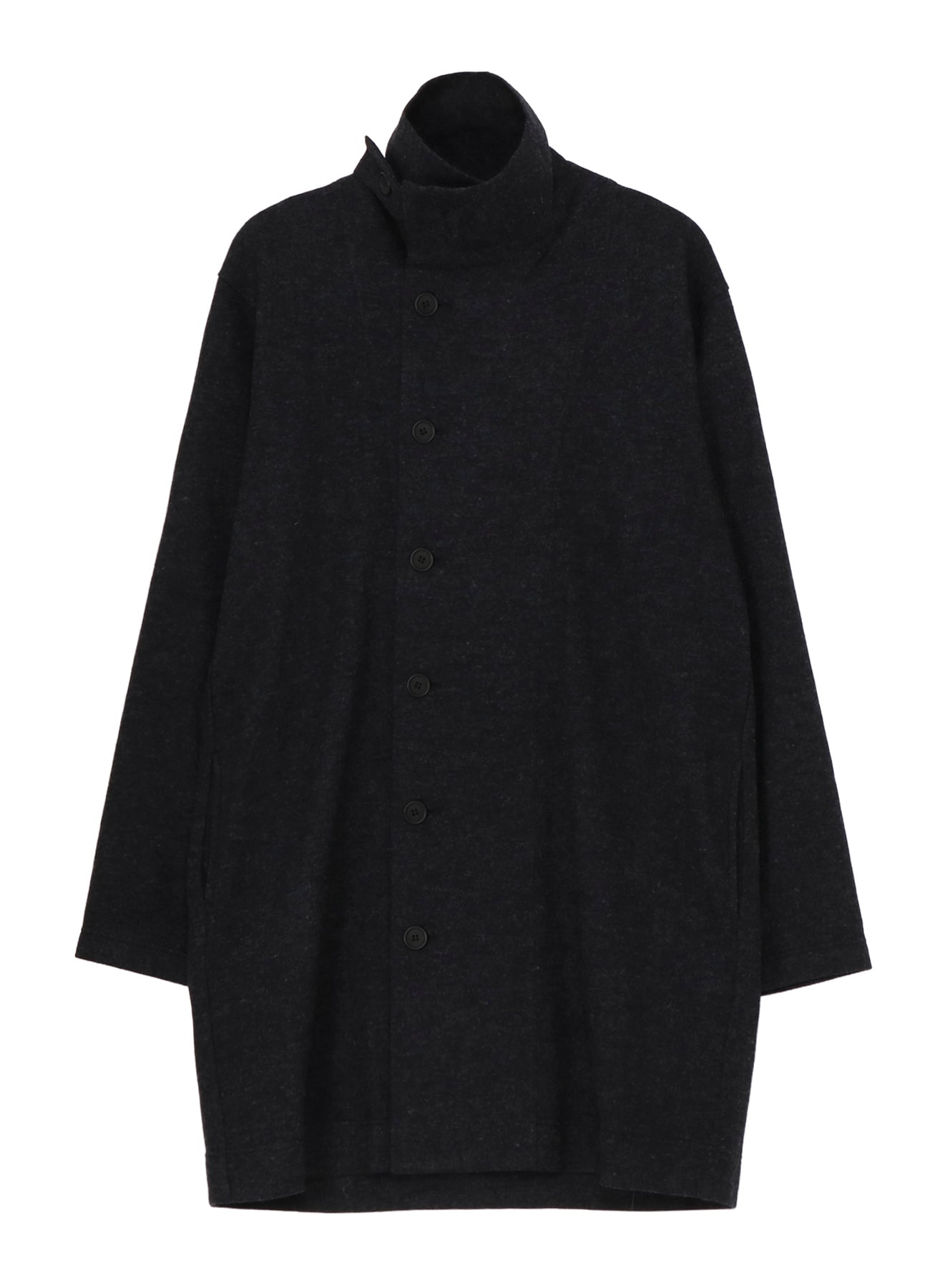 WOOLLEN JERSEY HIGH NECK LONG COAT