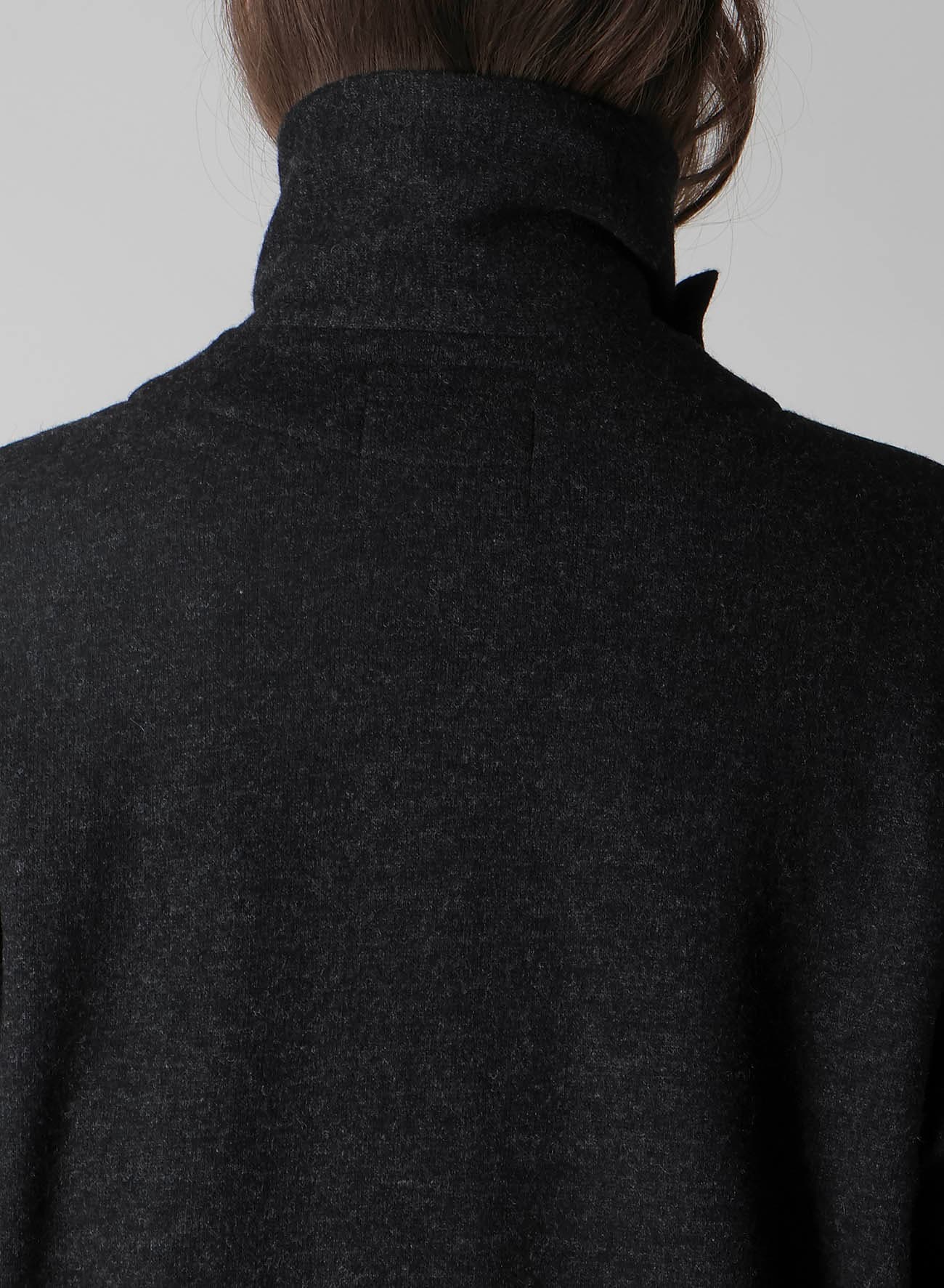 WOOLLEN JERSEY HIGH NECK LONG COAT