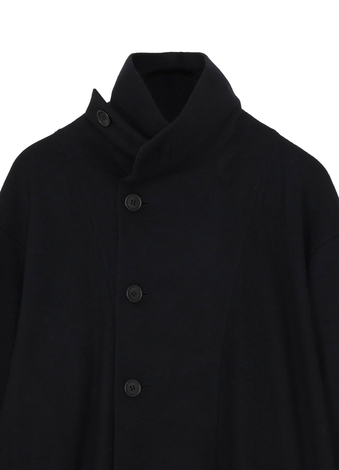 WOOLLEN JERSEY HIGH NECK LONG COAT