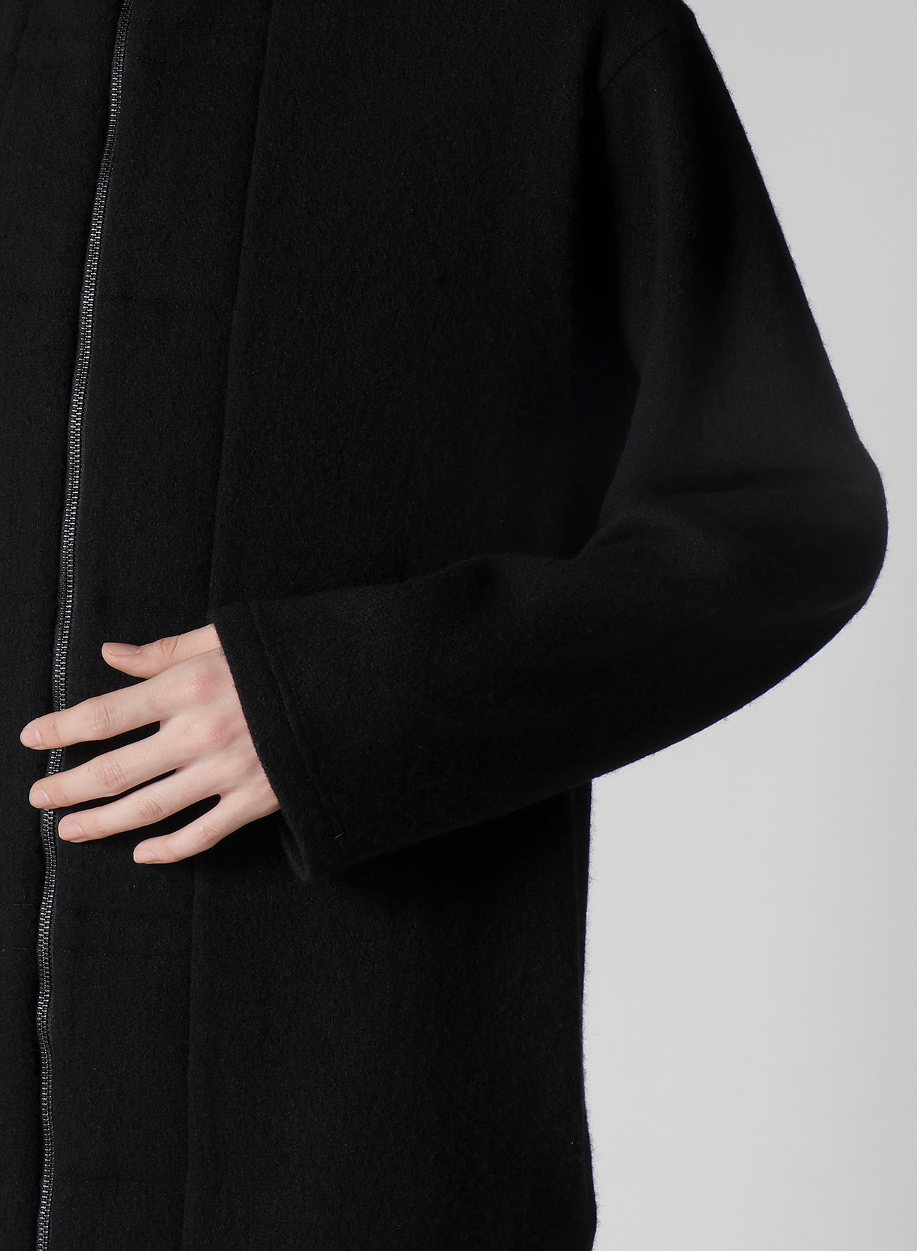 1/12 WOOL JACQUARD PADDED HOODIE