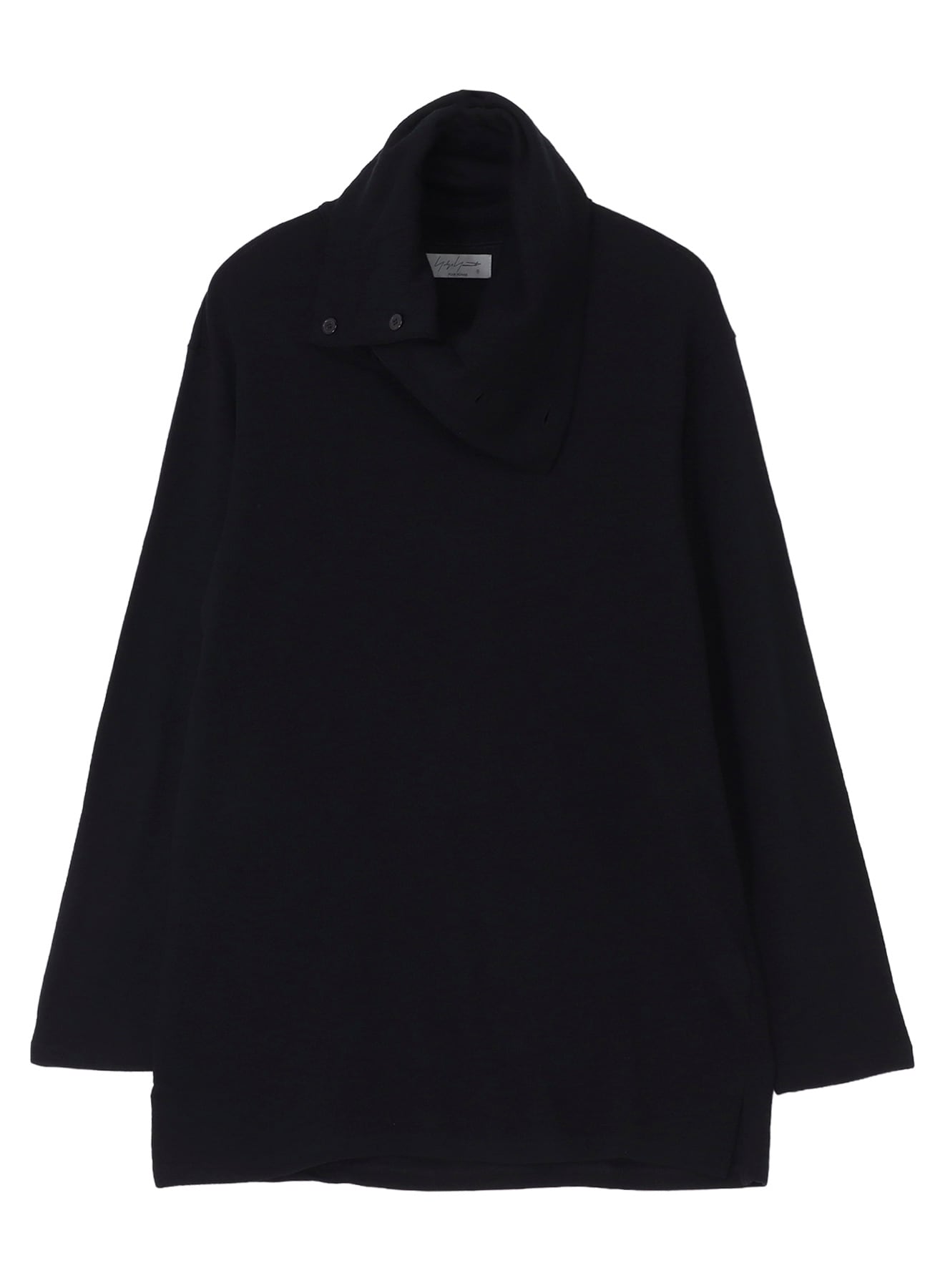 WOOL HOUNDSTOOTH JACQUARD HIGH NECK LONG SLV T