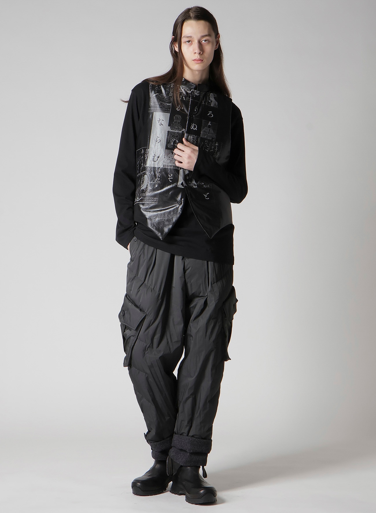 HIRAGANA PRINTED TRANSPARENT VEST