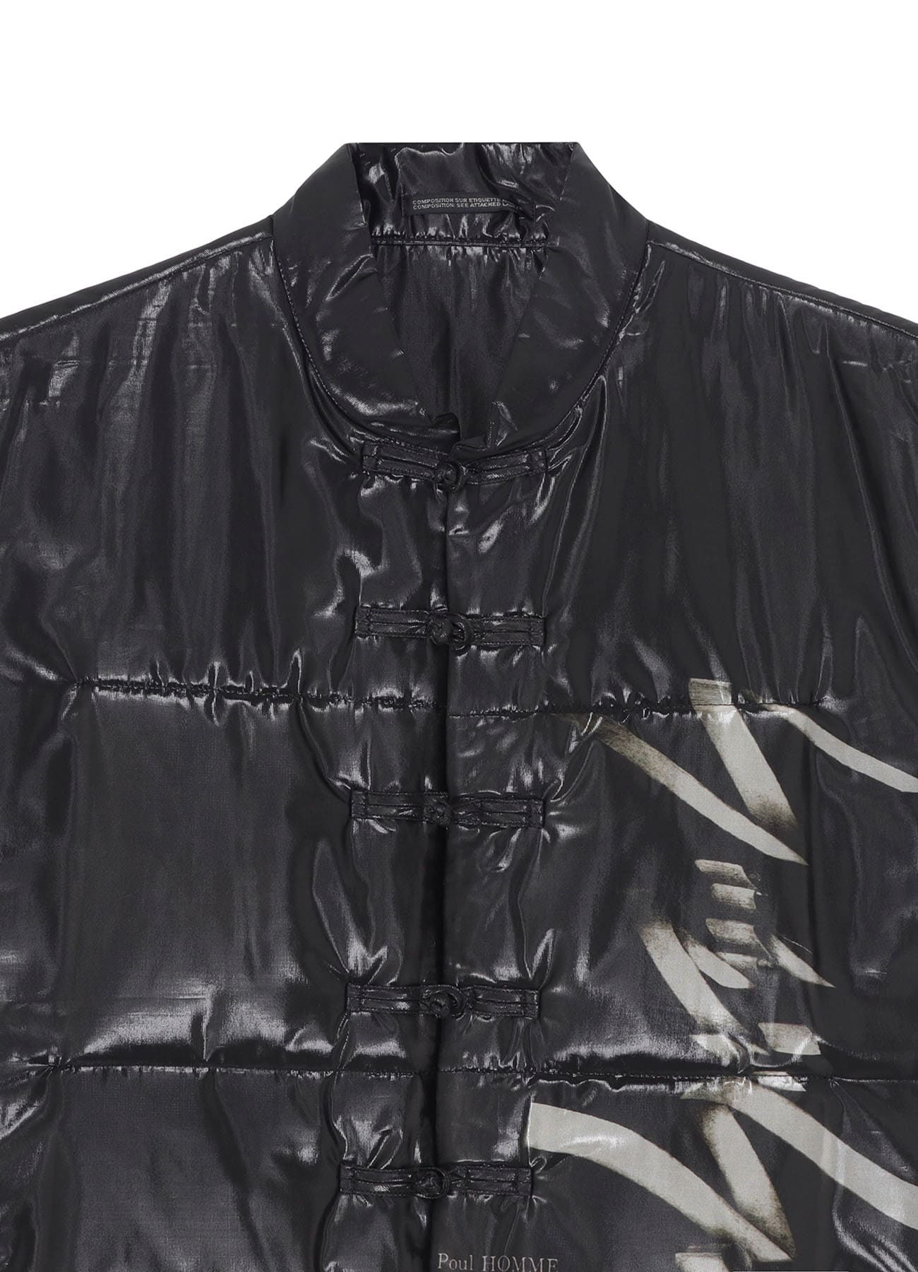 PAPER LOGO PRINTED CHINESE COLLAR VEST