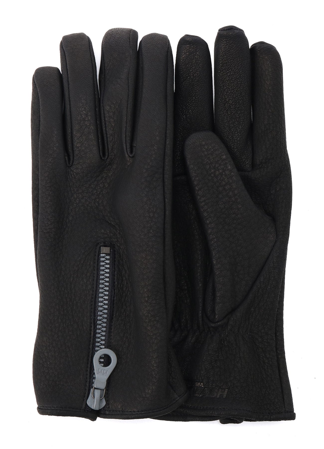 DEER SKIN BLACK ZIP GLOVES