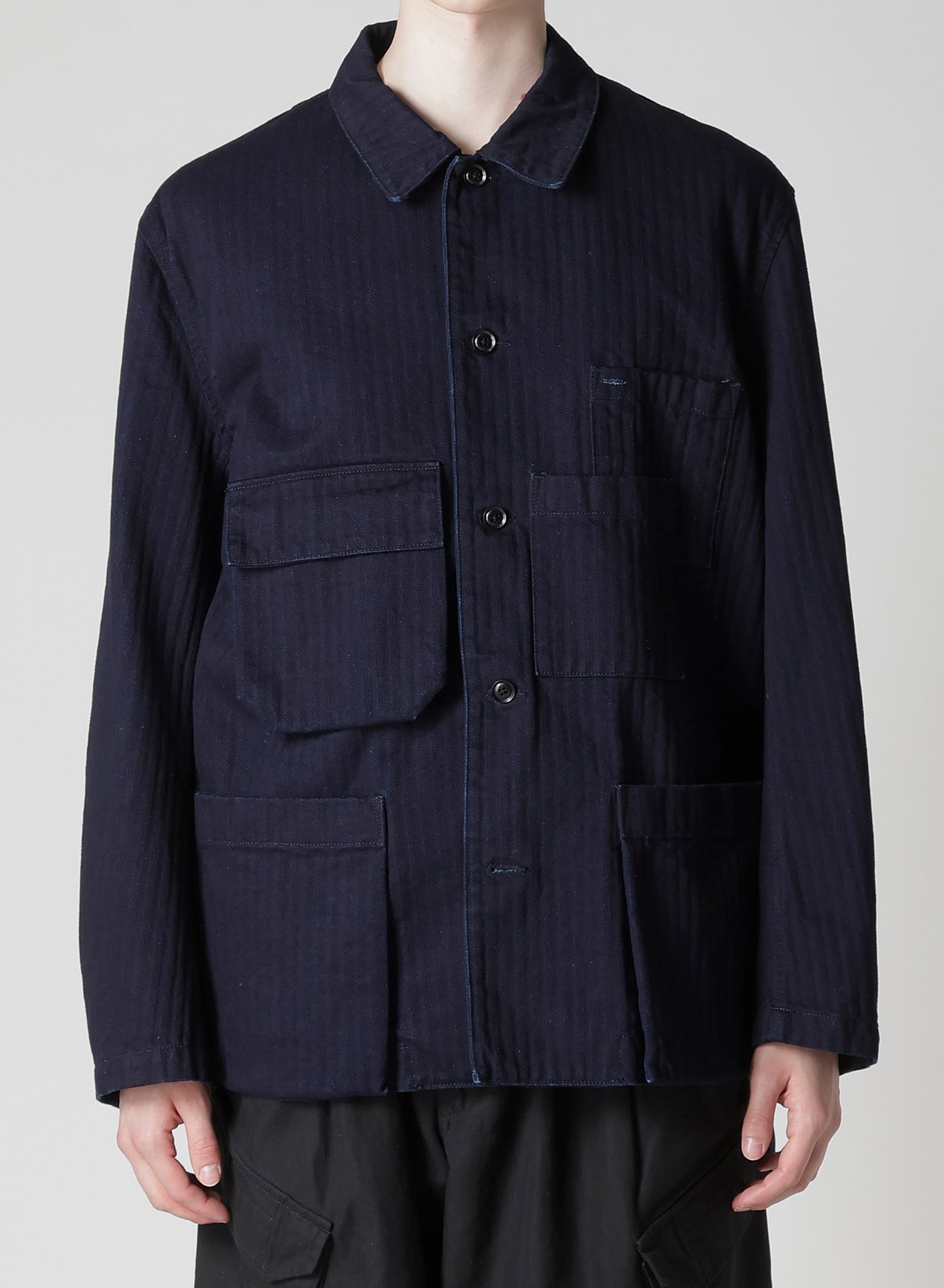 BS HERRINGBONE DENIM 5BS OVERLAP POCKET BLOUSON