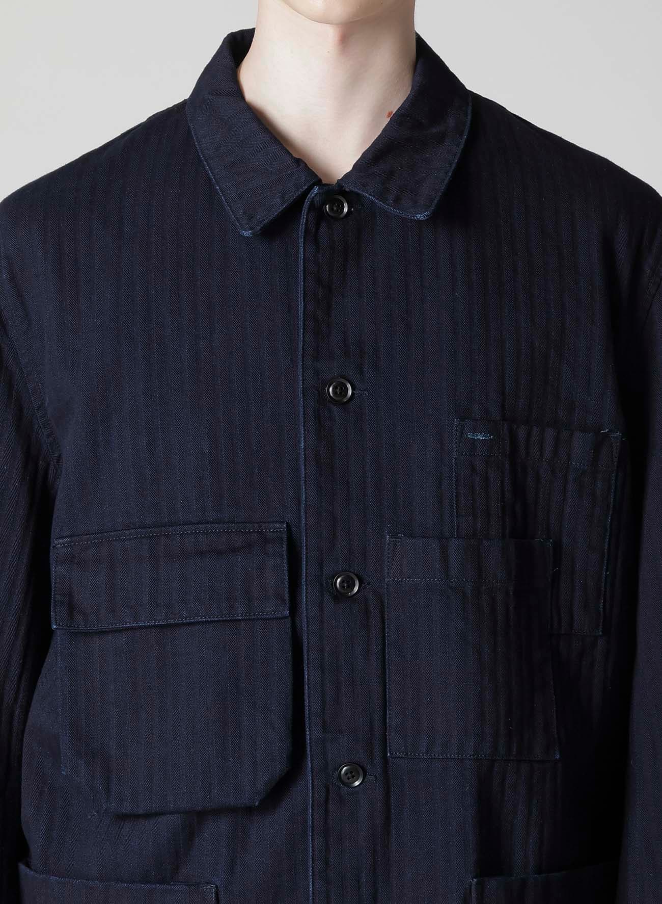 BS HERRINGBONE DENIM 5BS OVERLAP POCKET BLOUSON