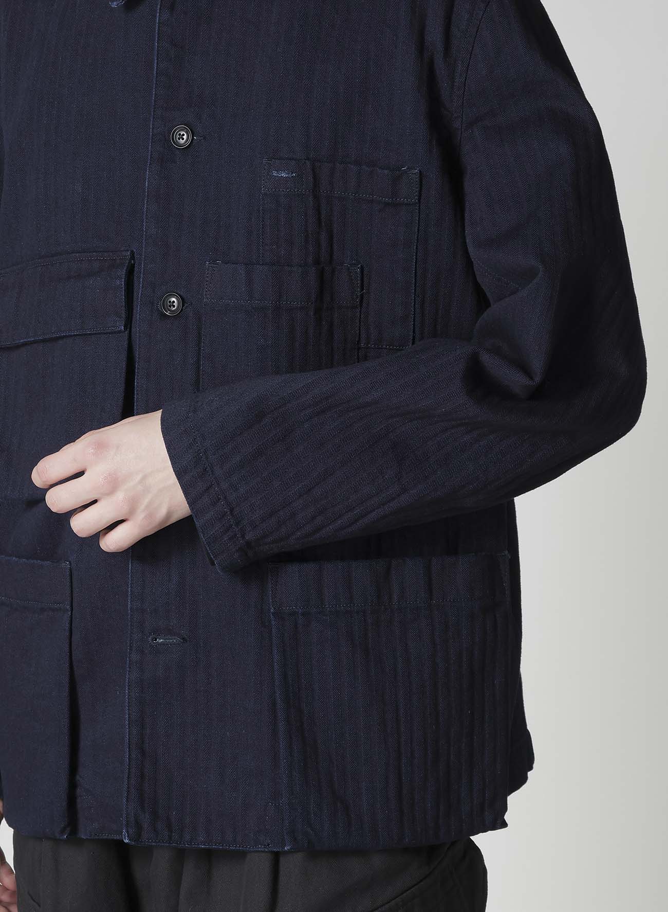 BS HERRINGBONE DENIM 5BS OVERLAP POCKET BLOUSON